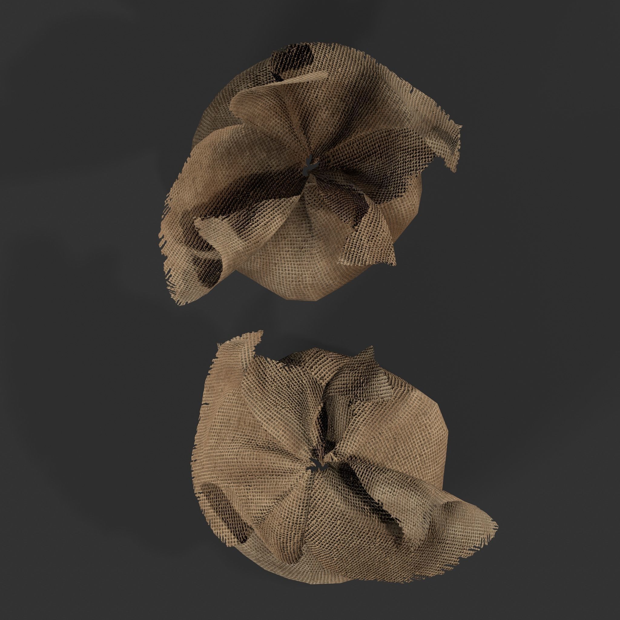 Medieval Cheese Sacks Low-poly 3D model_16