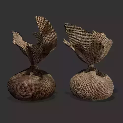 Medieval Cheese Sacks Low-poly 3D model