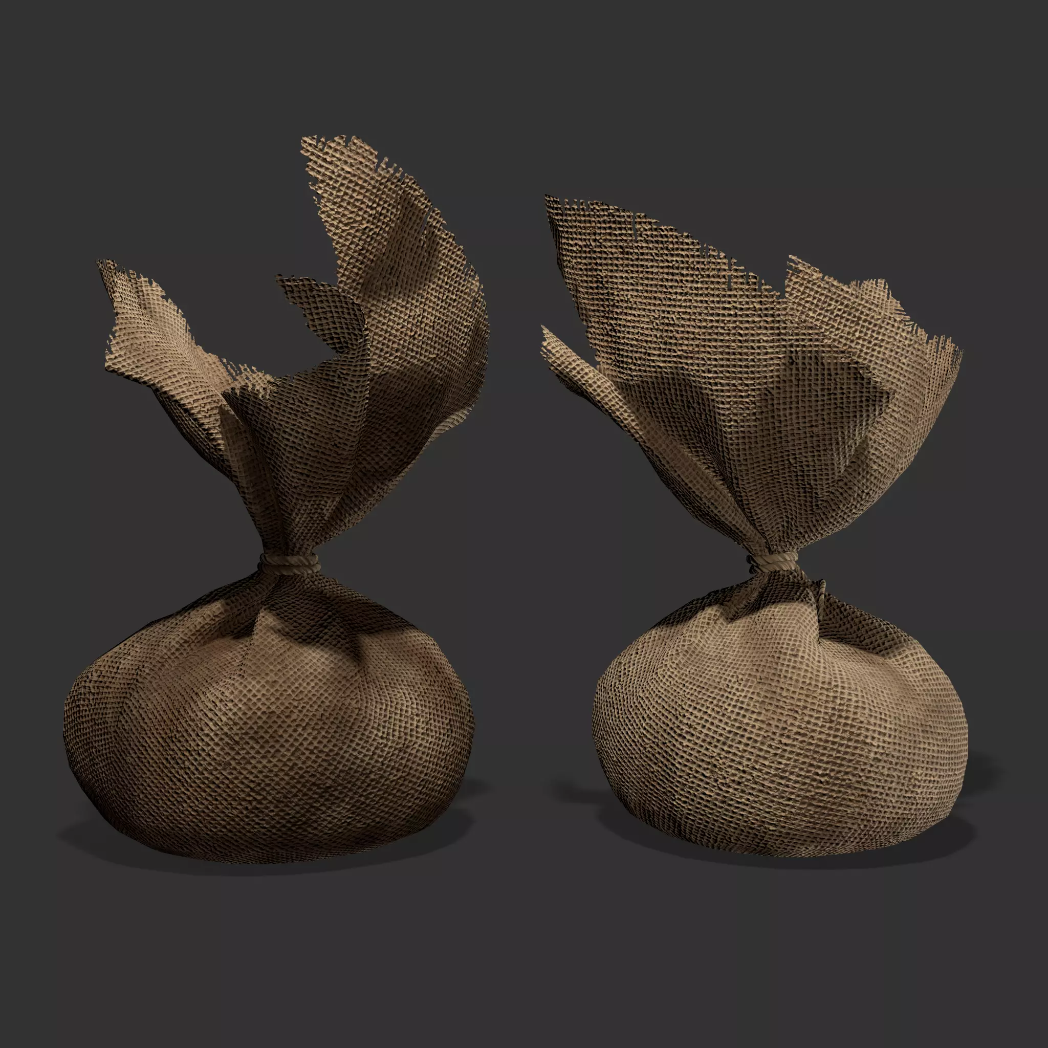 Medieval Cheese Sacks Low-poly 3D model_0