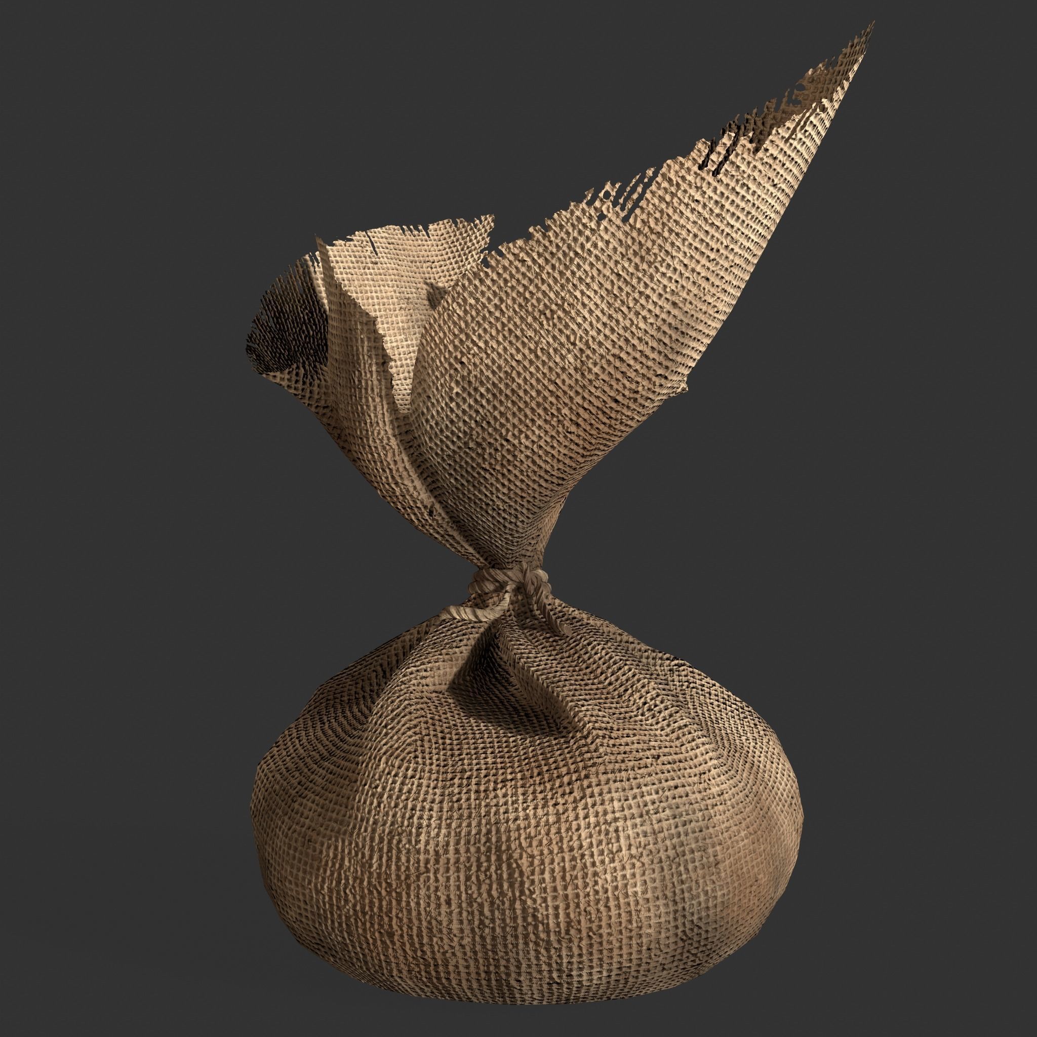 Medieval Cheese Sacks Low-poly 3D model_2