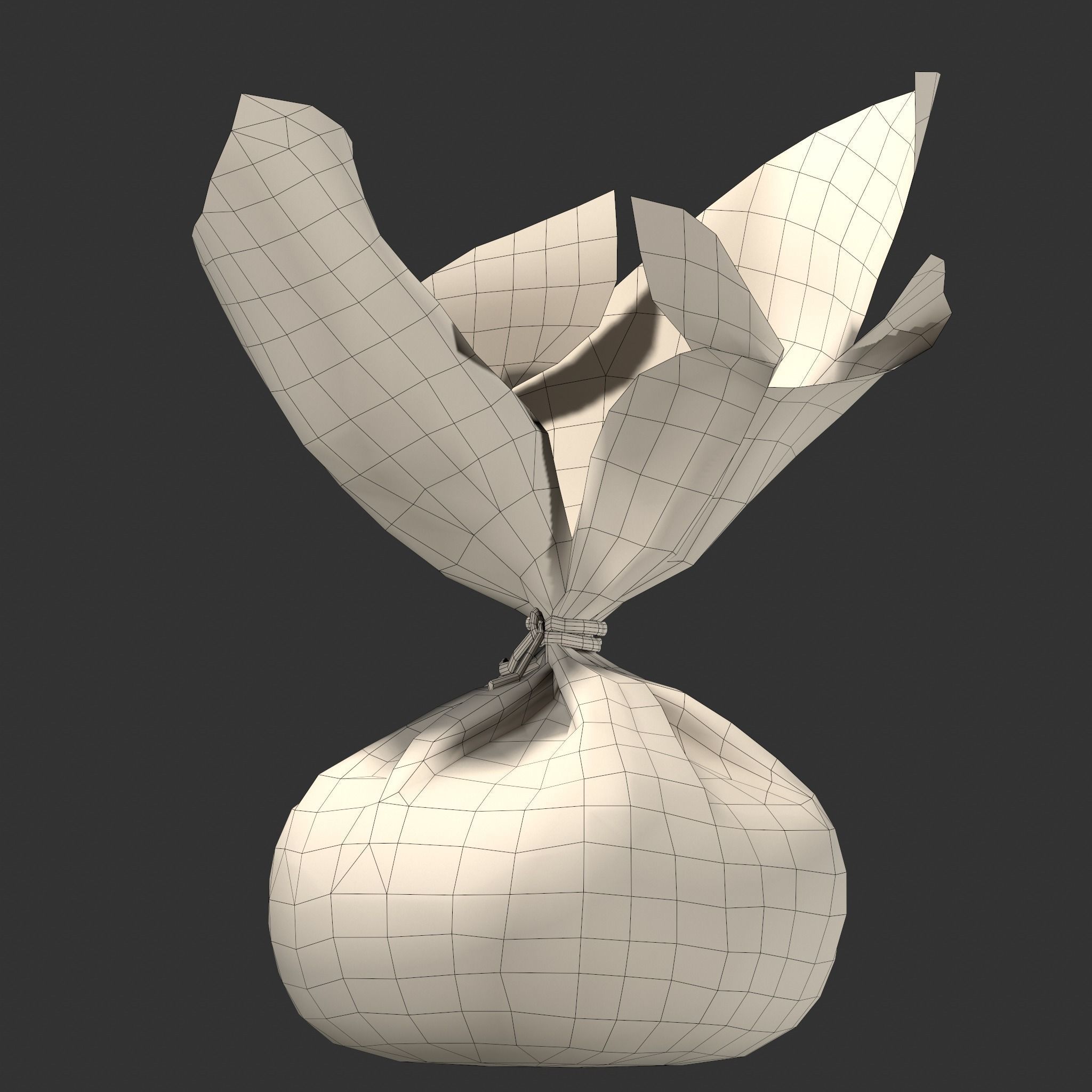 Medieval Cheese Sacks Low-poly 3D model_24