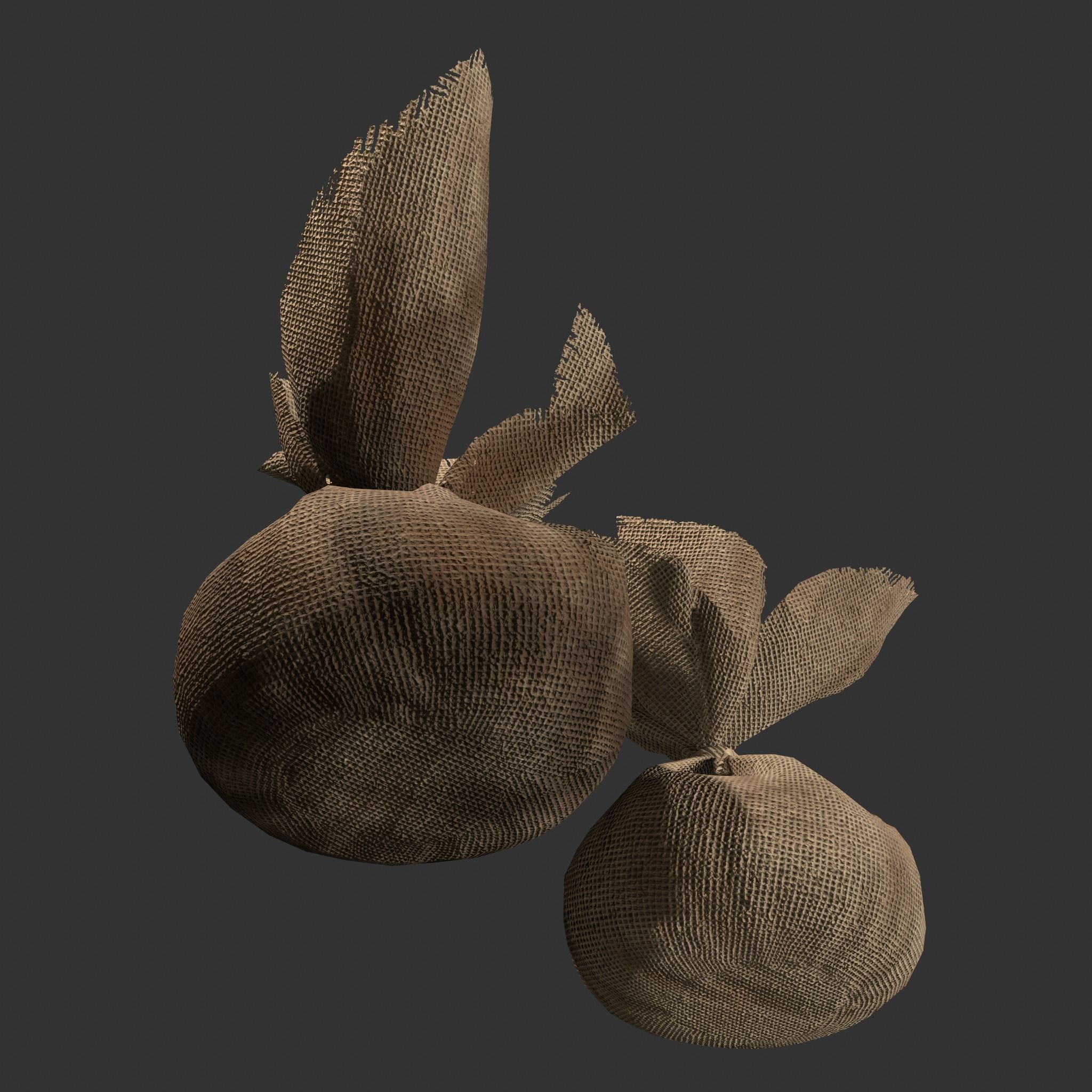 Medieval Cheese Sacks Low-poly 3D model_22