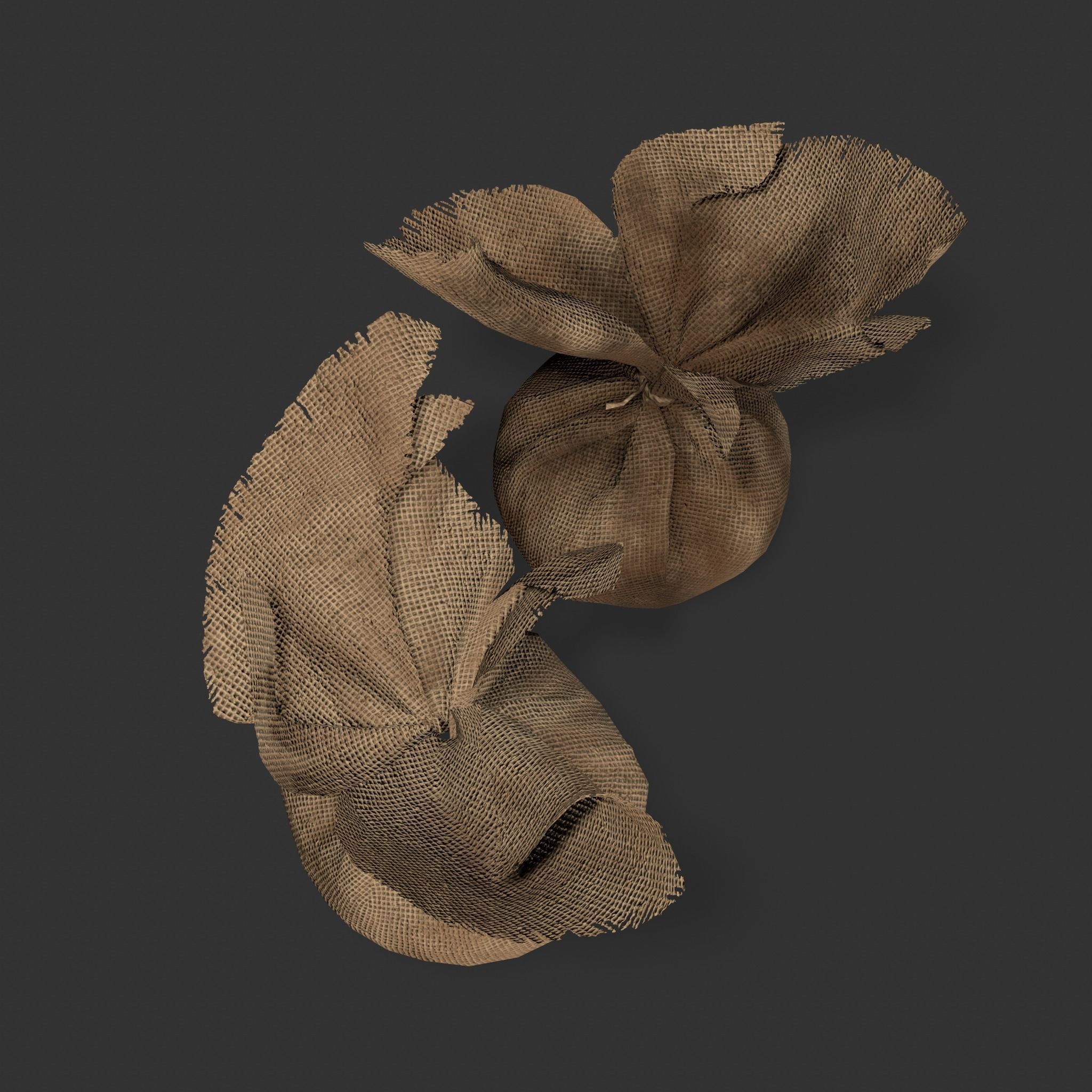 Medieval Cheese Sacks Low-poly 3D model_4