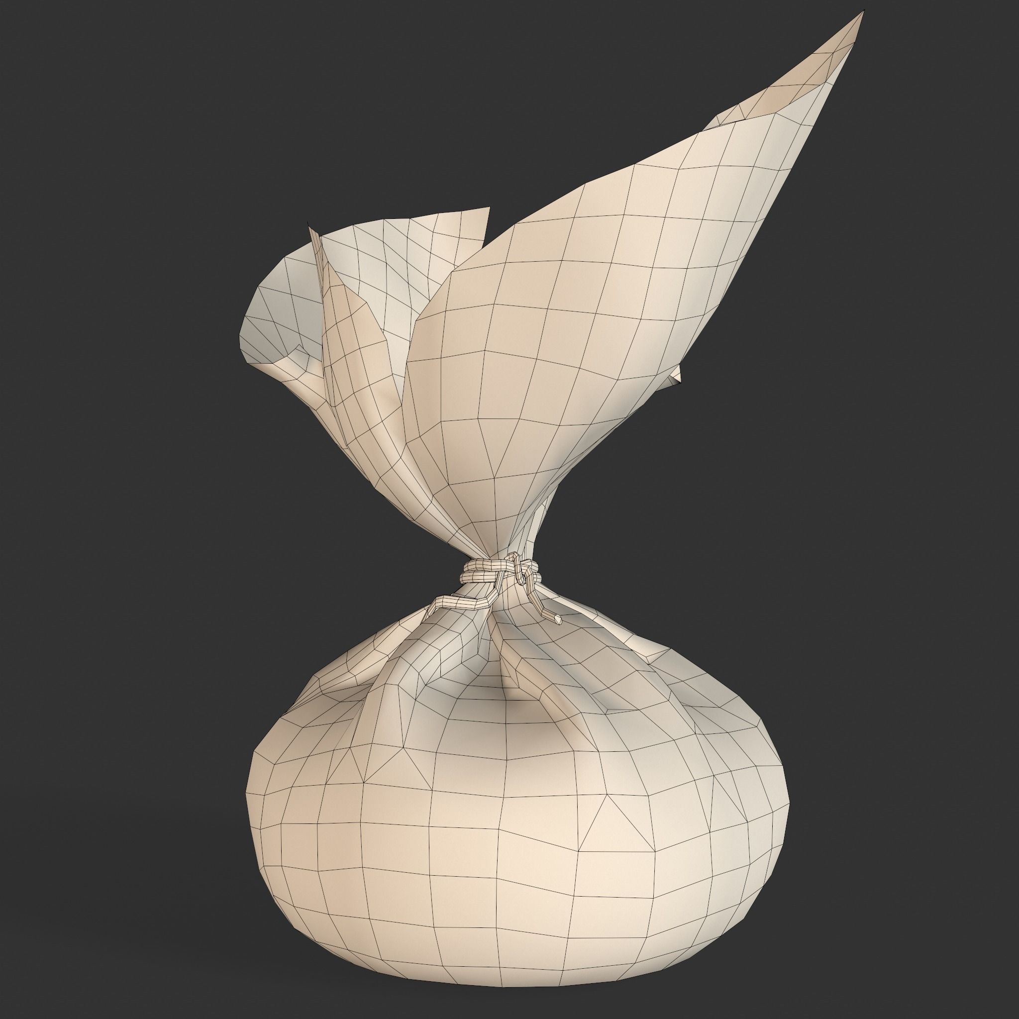 Medieval Cheese Sacks Low-poly 3D model_3