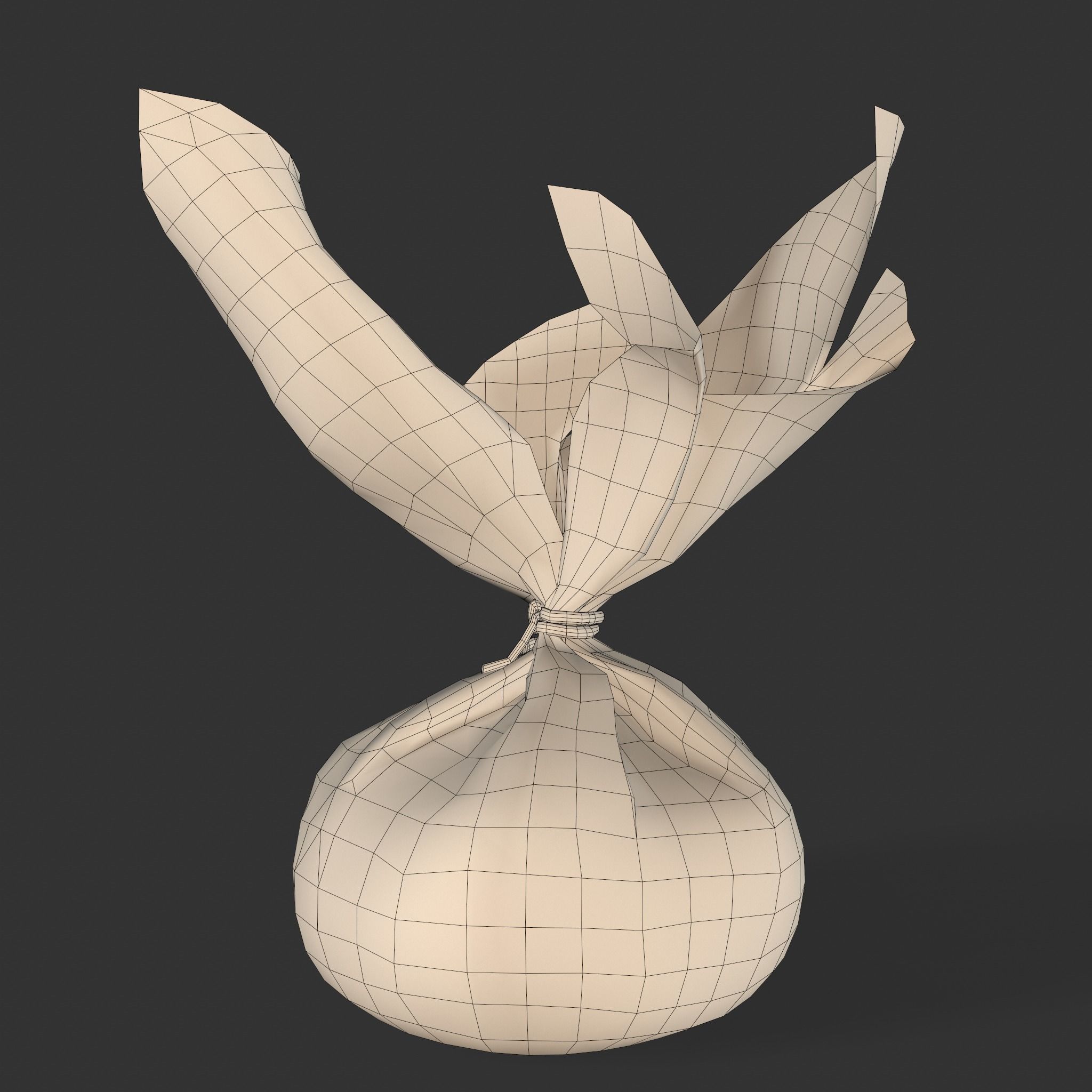Medieval Cheese Sacks Low-poly 3D model_10