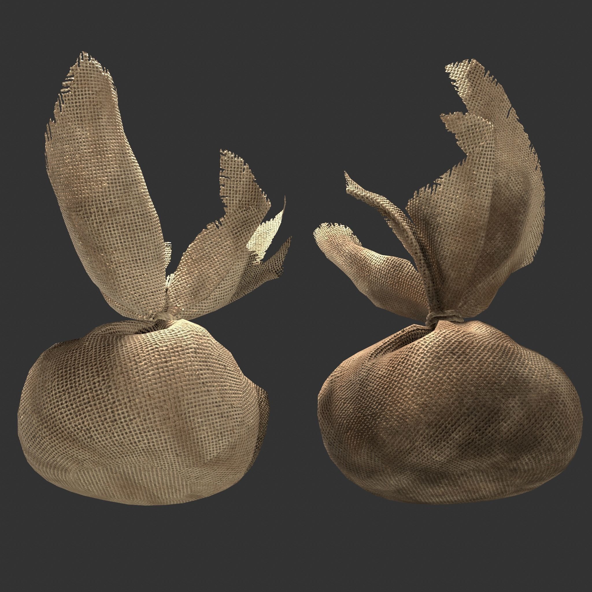 Medieval Cheese Sacks Low-poly 3D model_31