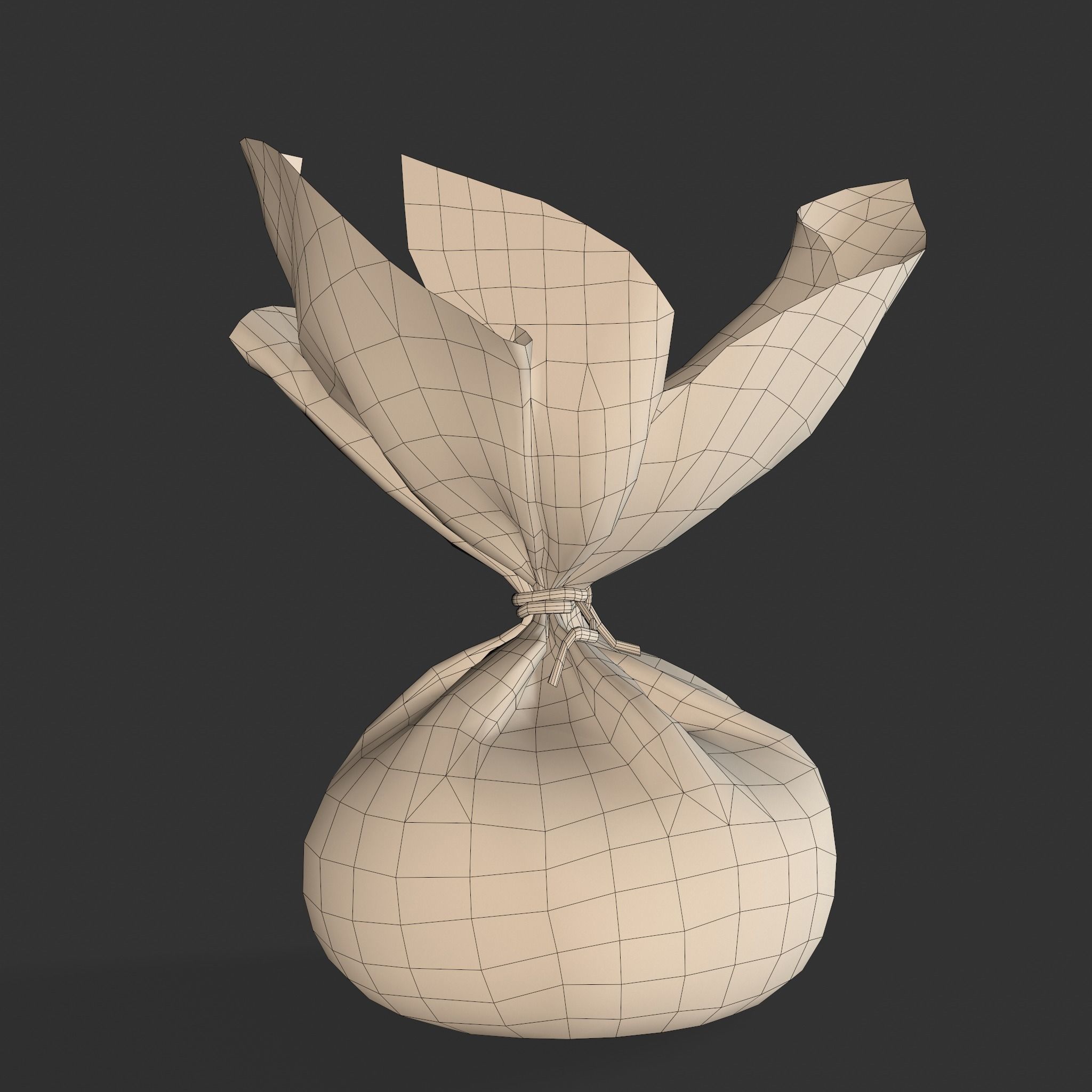 Medieval Cheese Sacks Low-poly 3D model_6