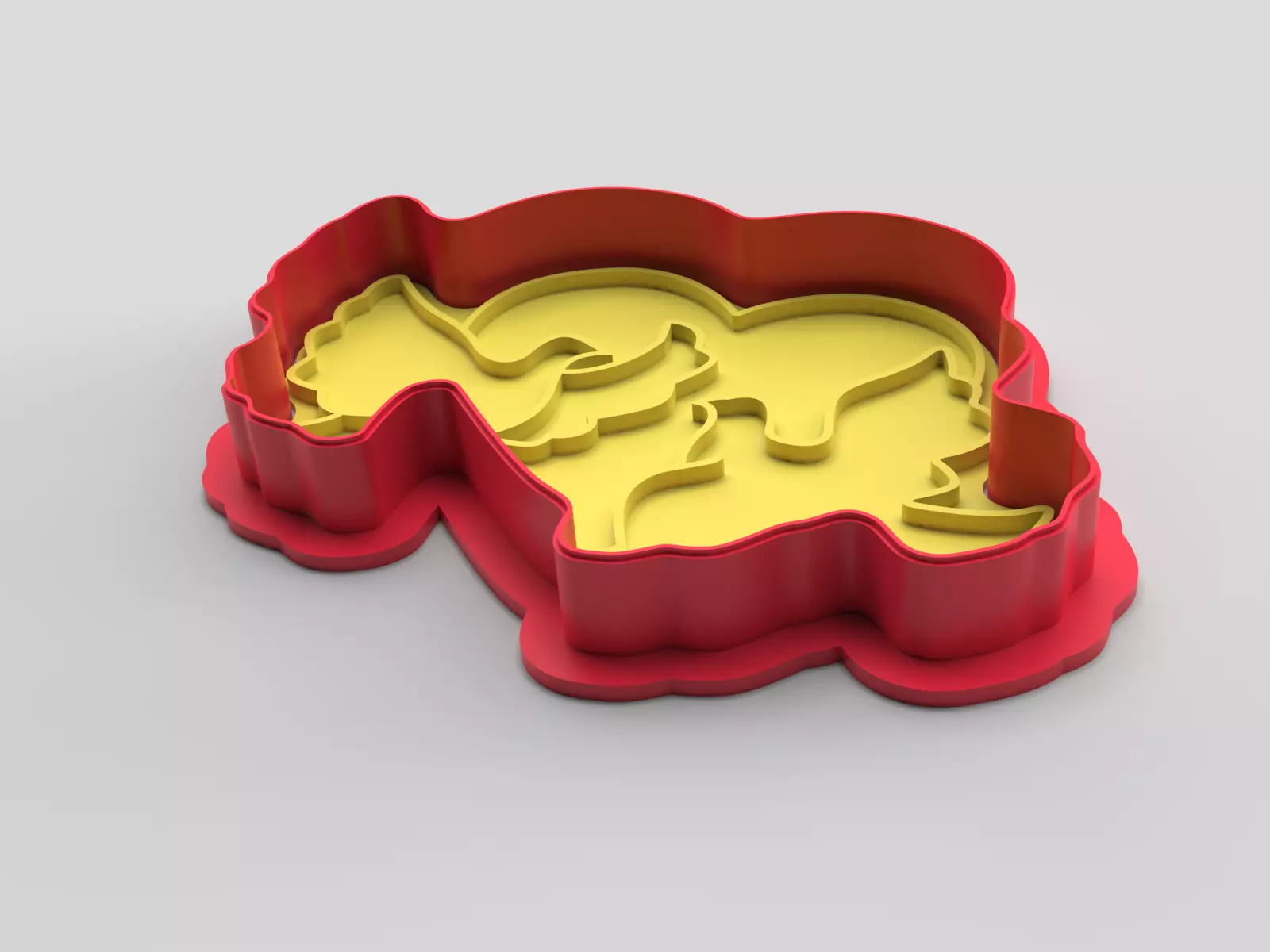 Cookie cutter and stamp - Doves and heart 3D print model_0