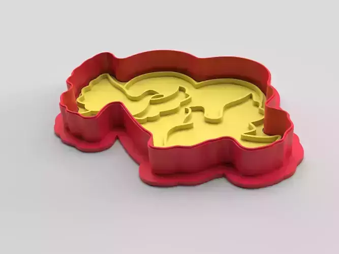 Cookie cutter and stamp - Doves and heart