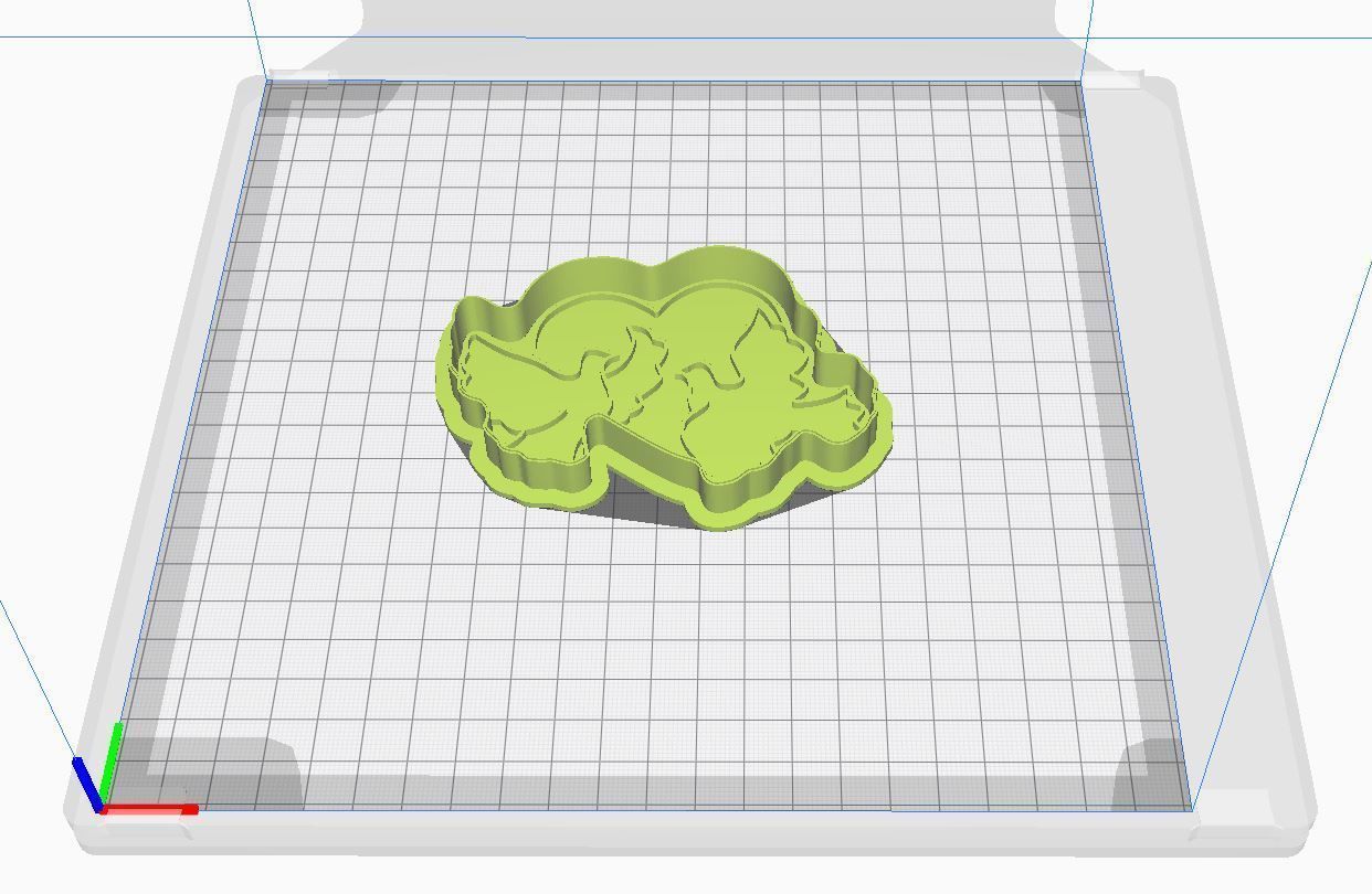Cookie cutter and stamp - Doves and heart 3D print model_6
