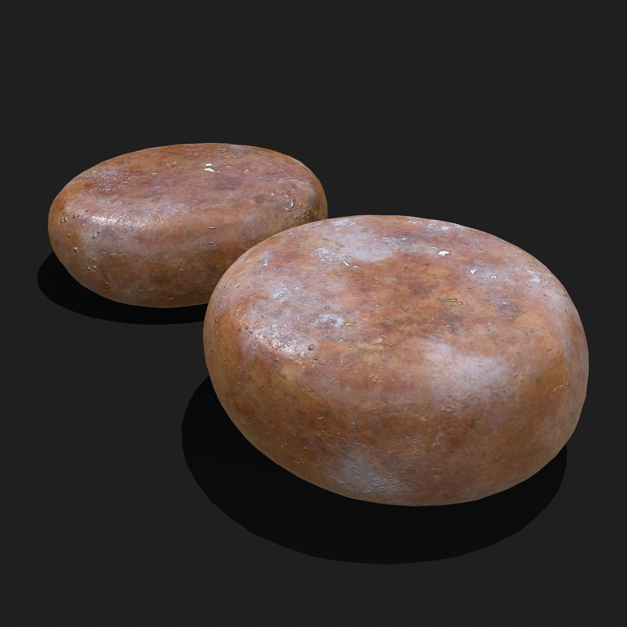 Medieval Cheese Wheels Low-poly 3D model_2