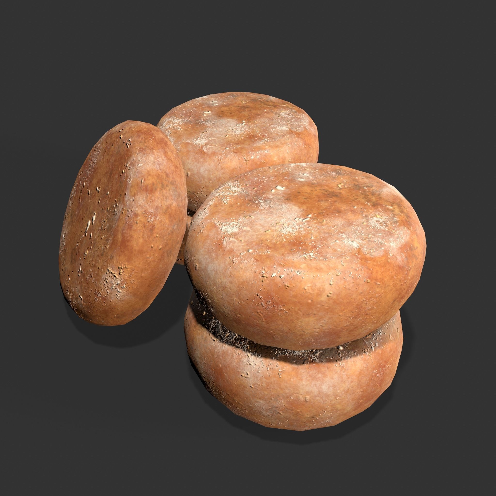 Medieval Cheese Wheels Low-poly 3D model_12