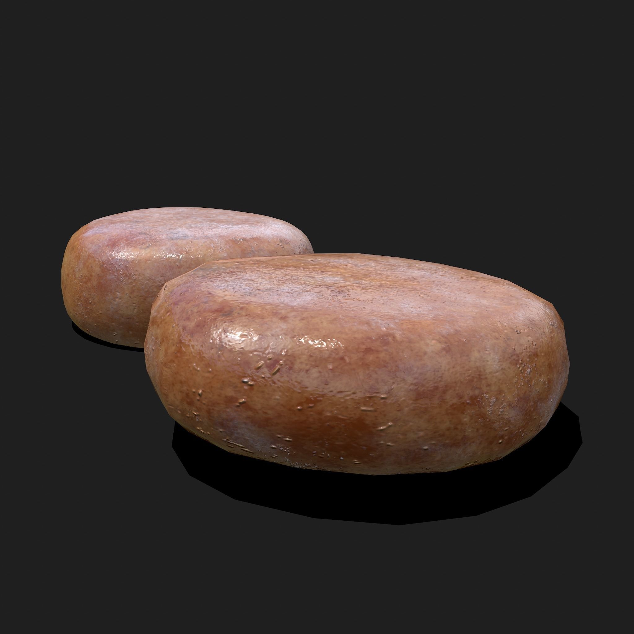 Medieval Cheese Wheels Low-poly 3D model_5