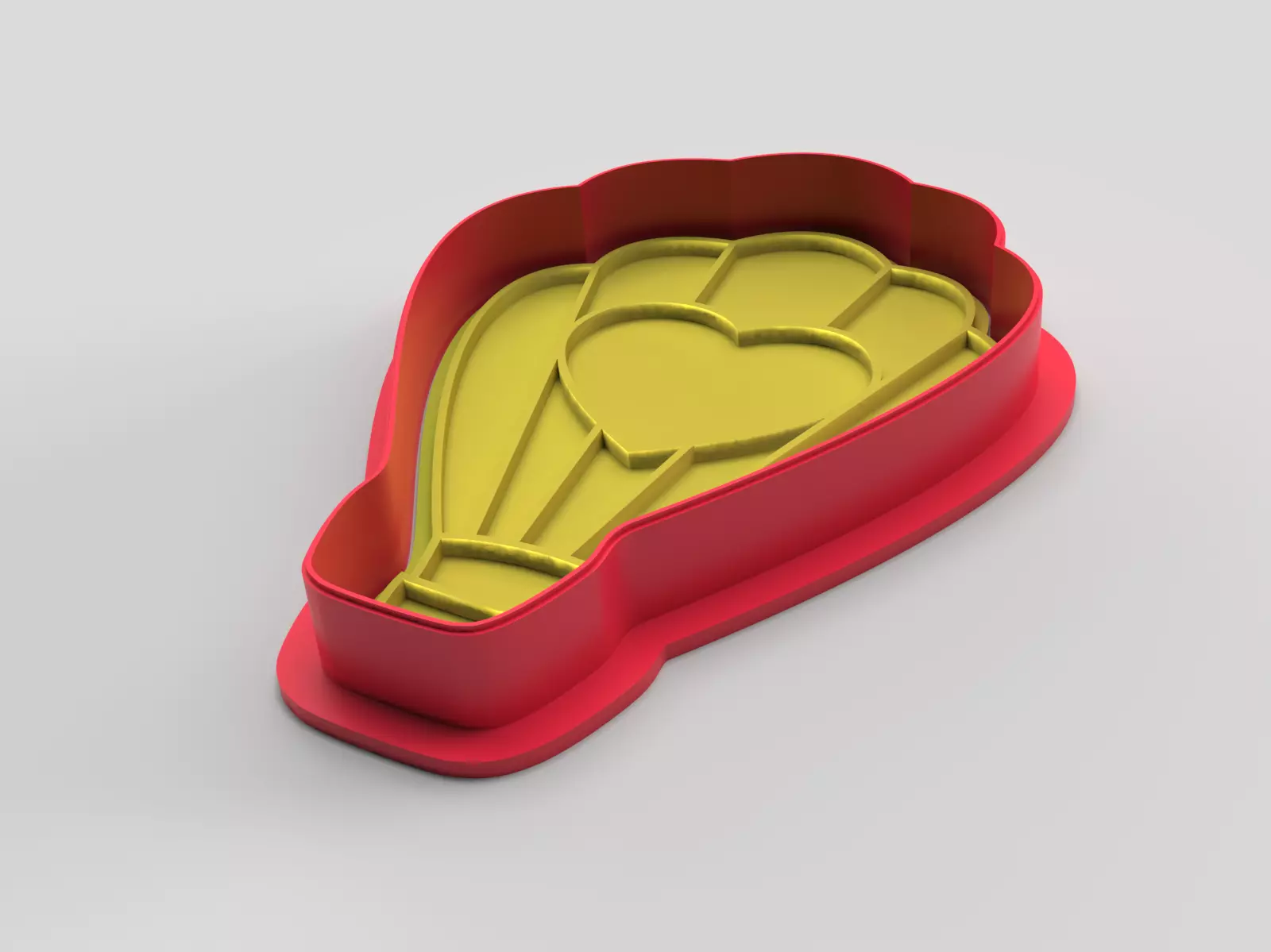 Cookie cutter and stamp - Ballon and heart 3D print model