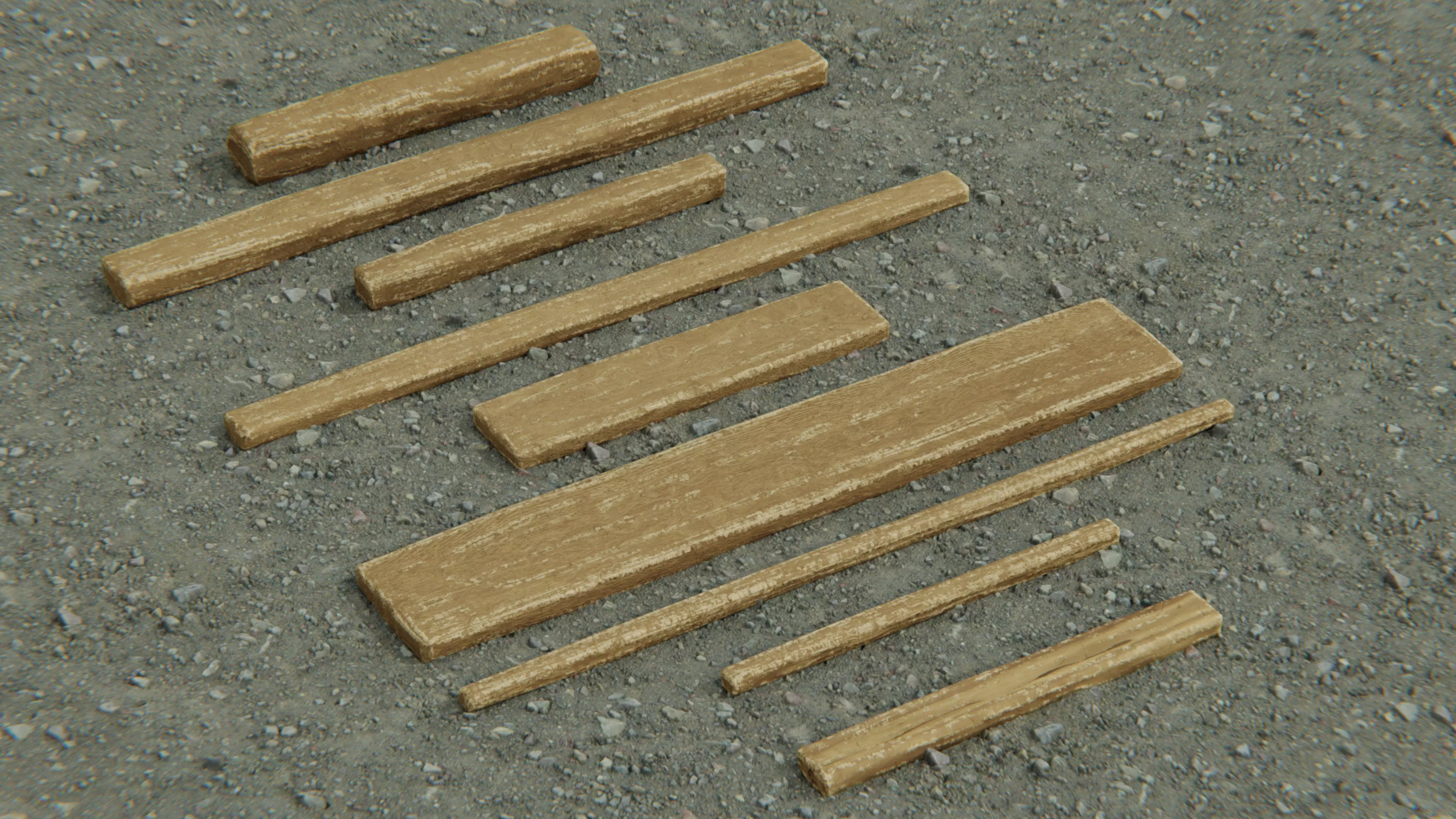 Common Wood Plank Dimensions Free low-poly 3D model_0