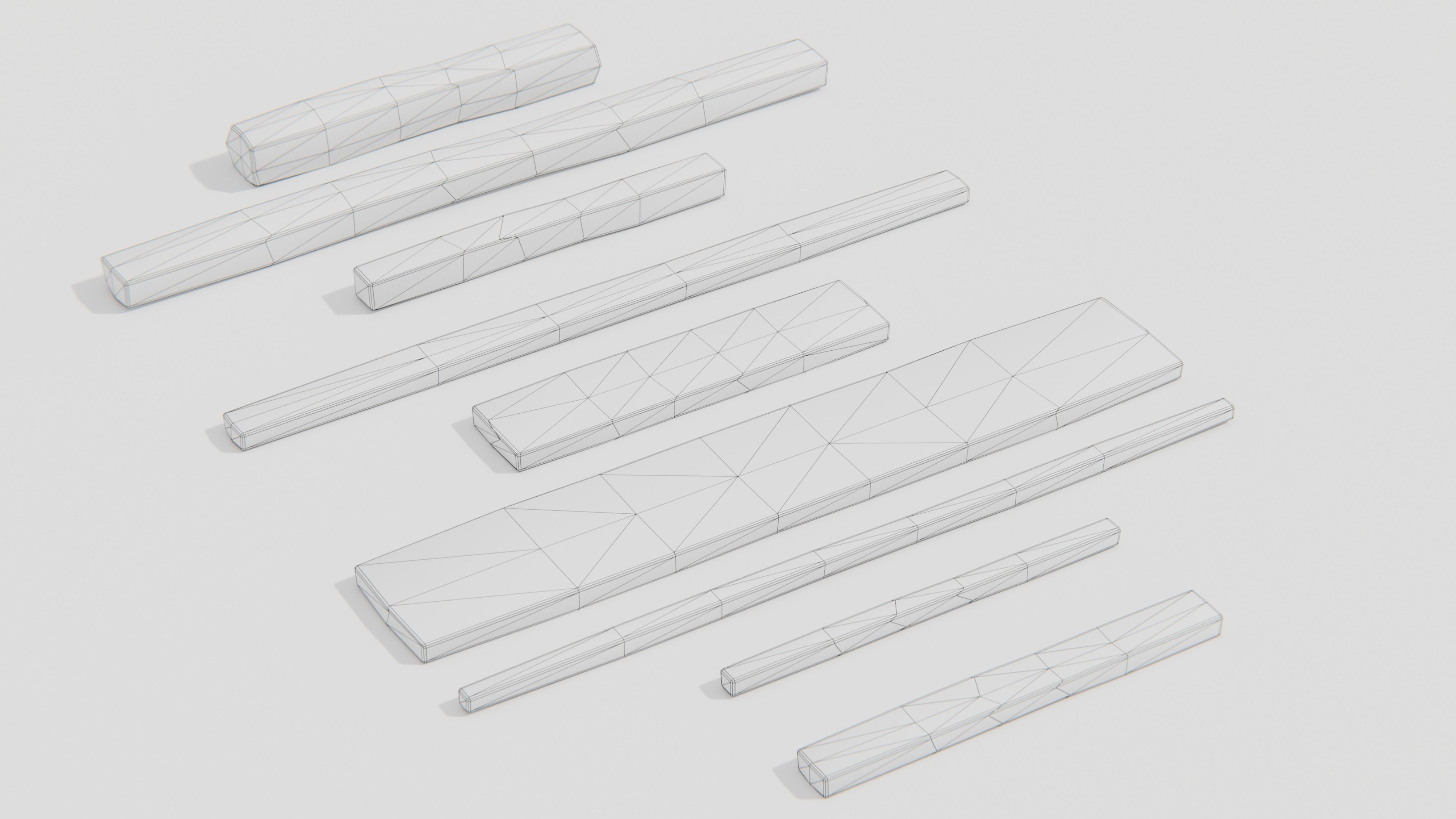 Common Wood Plank Dimensions Free low-poly 3D model_2