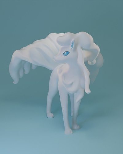 Pokemon - Alolan Ninetales with cuts and as a whole 3D print model