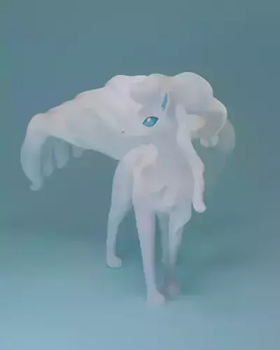 Pokemon - Alolan Ninetales with cuts and as a whole 3D print model