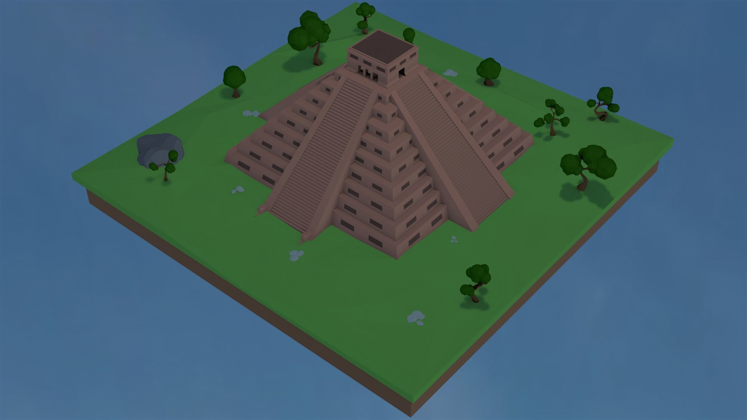 Chichen Itza  Low-poly 3D model_1