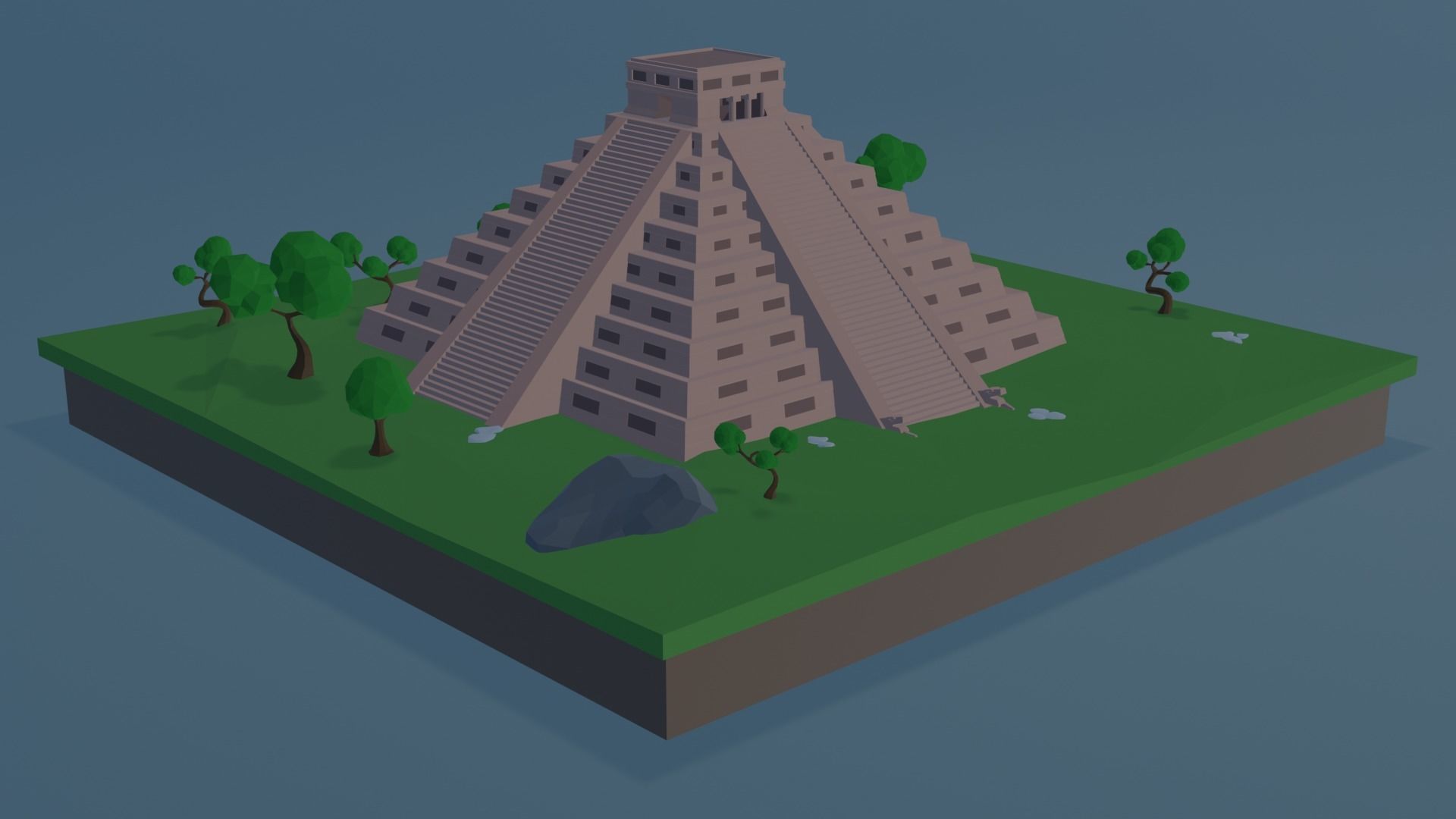 Chichen Itza  Low-poly 3D model_2