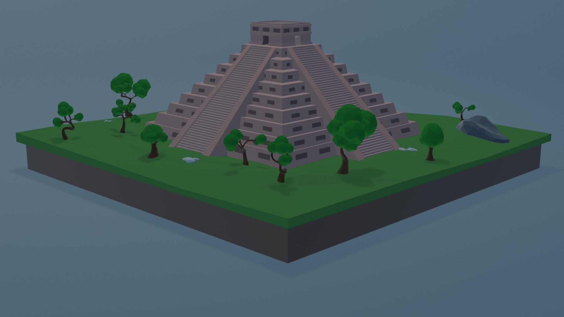 Chichen Itza  Low-poly 3D model_3