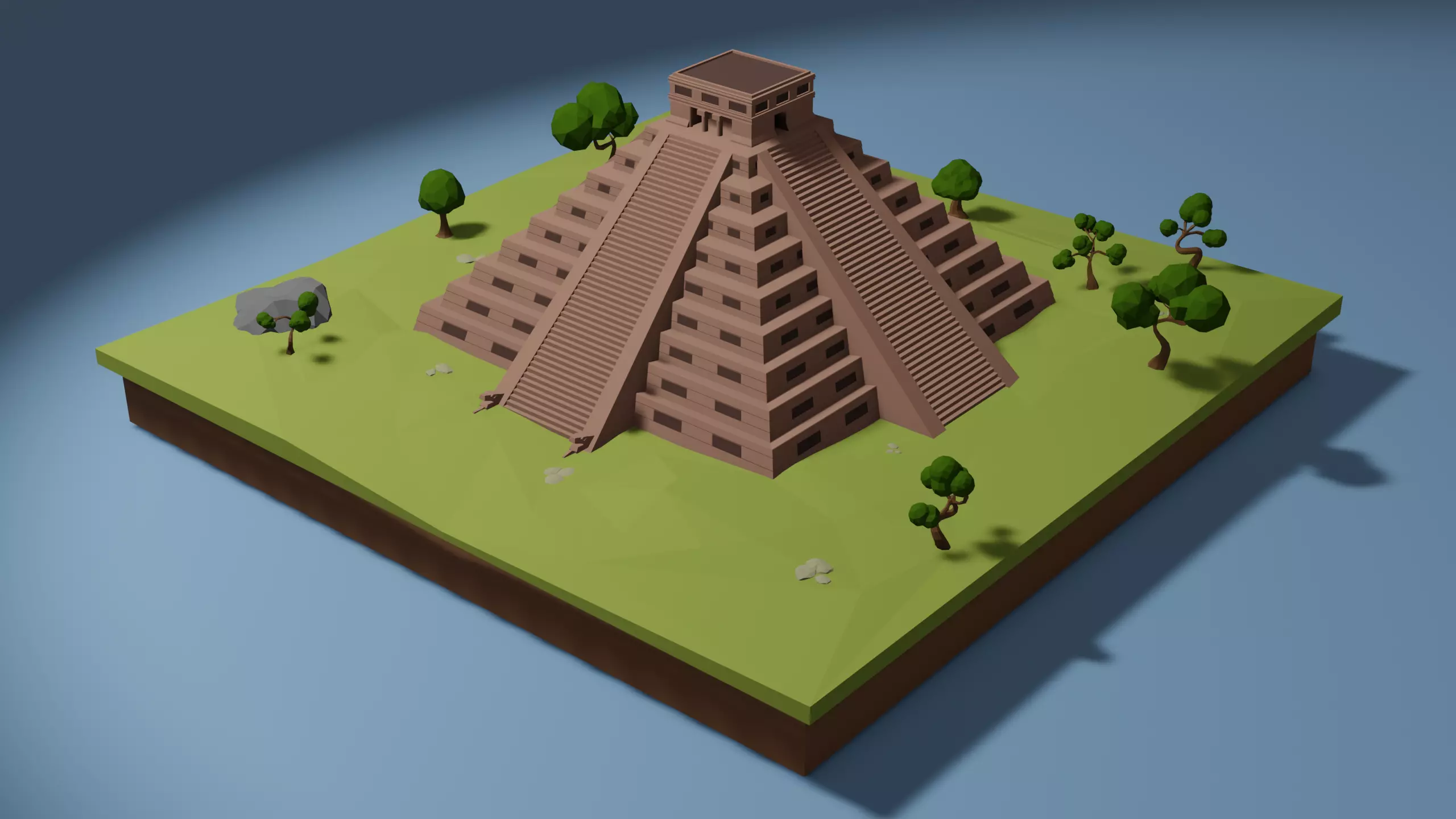 Chichen Itza  Low-poly 3D model_0