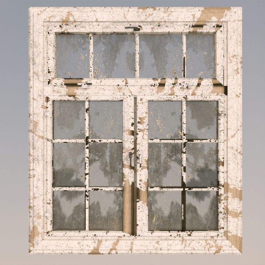 Old dirty window 3D model_3