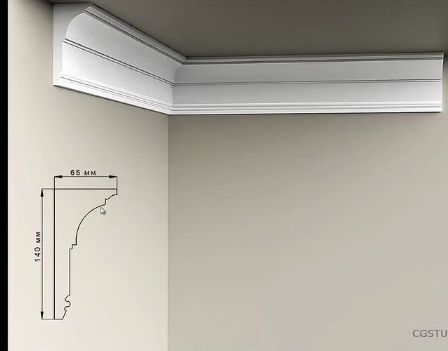 Profile cornice moulding Texture