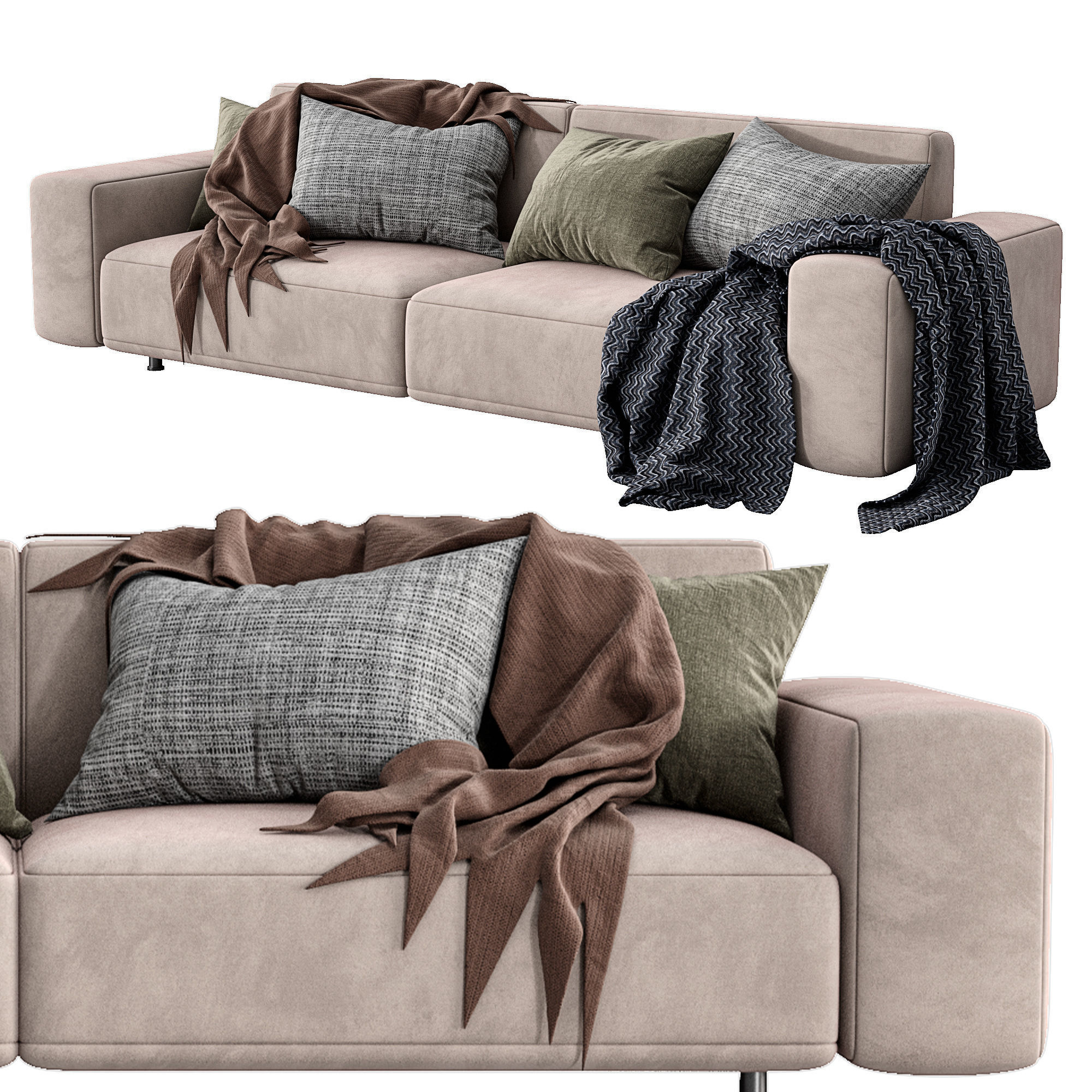 Sofa Dienne Cross 3D model_2