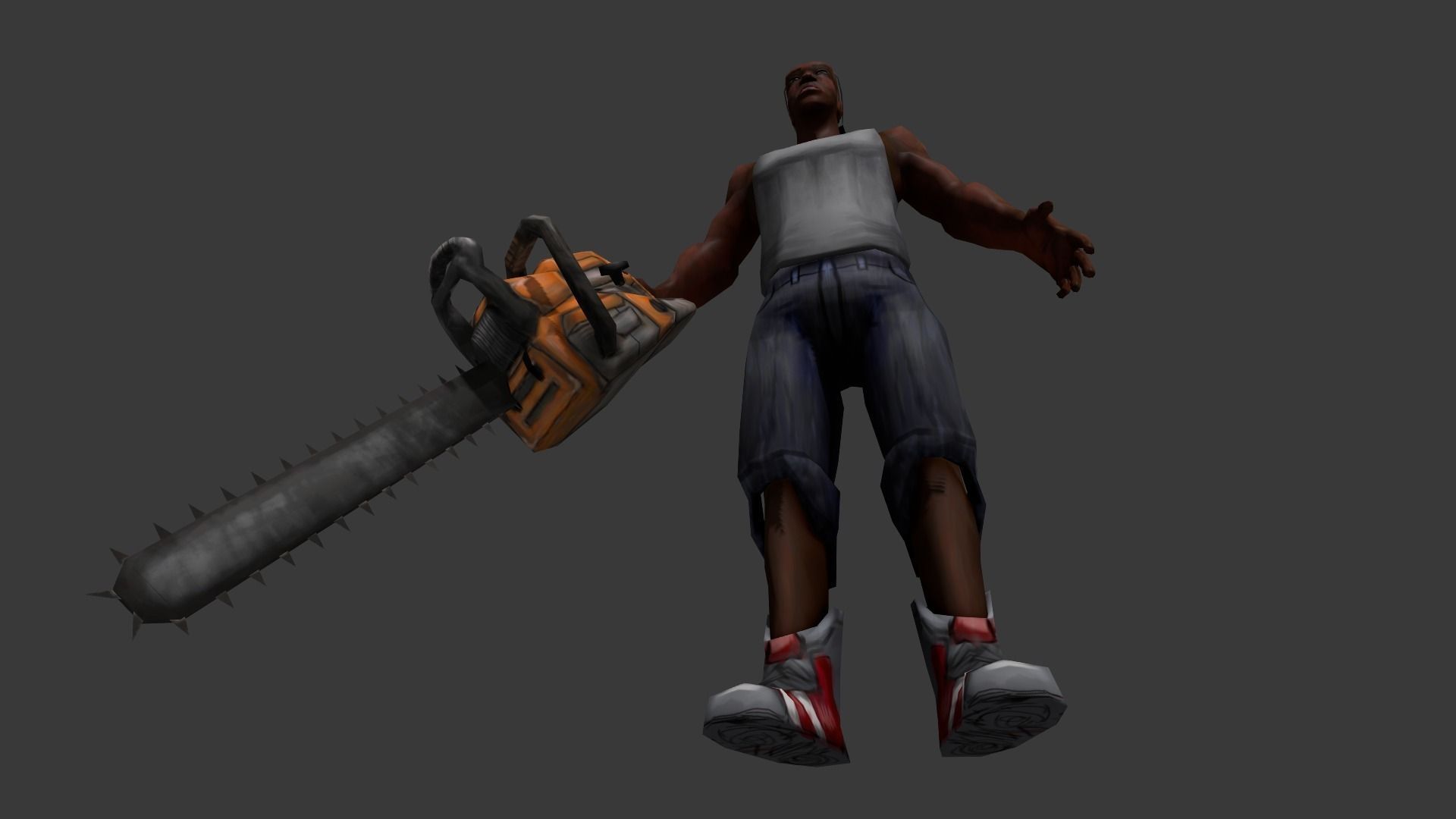 Chainsaw Guy Low-poly 3D model_4