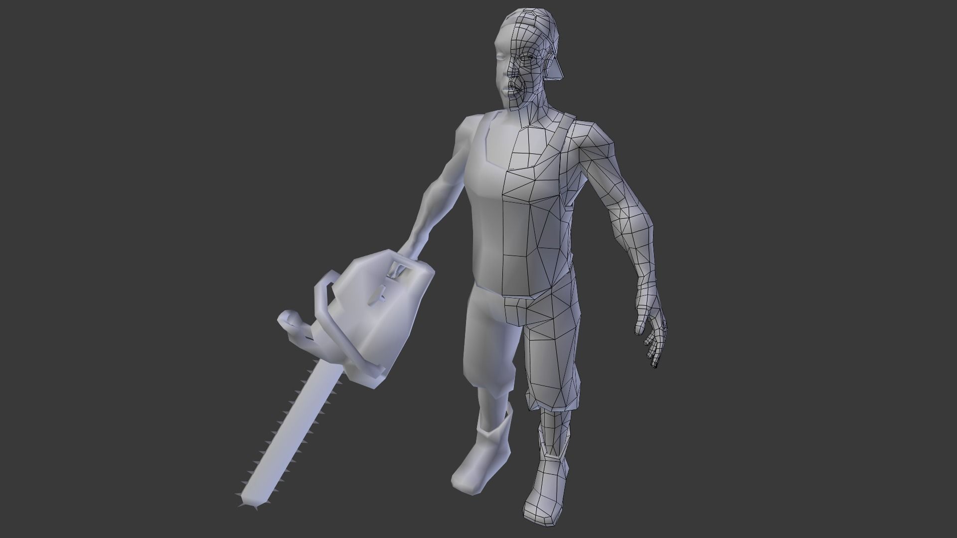 Chainsaw Guy Low-poly 3D model_19