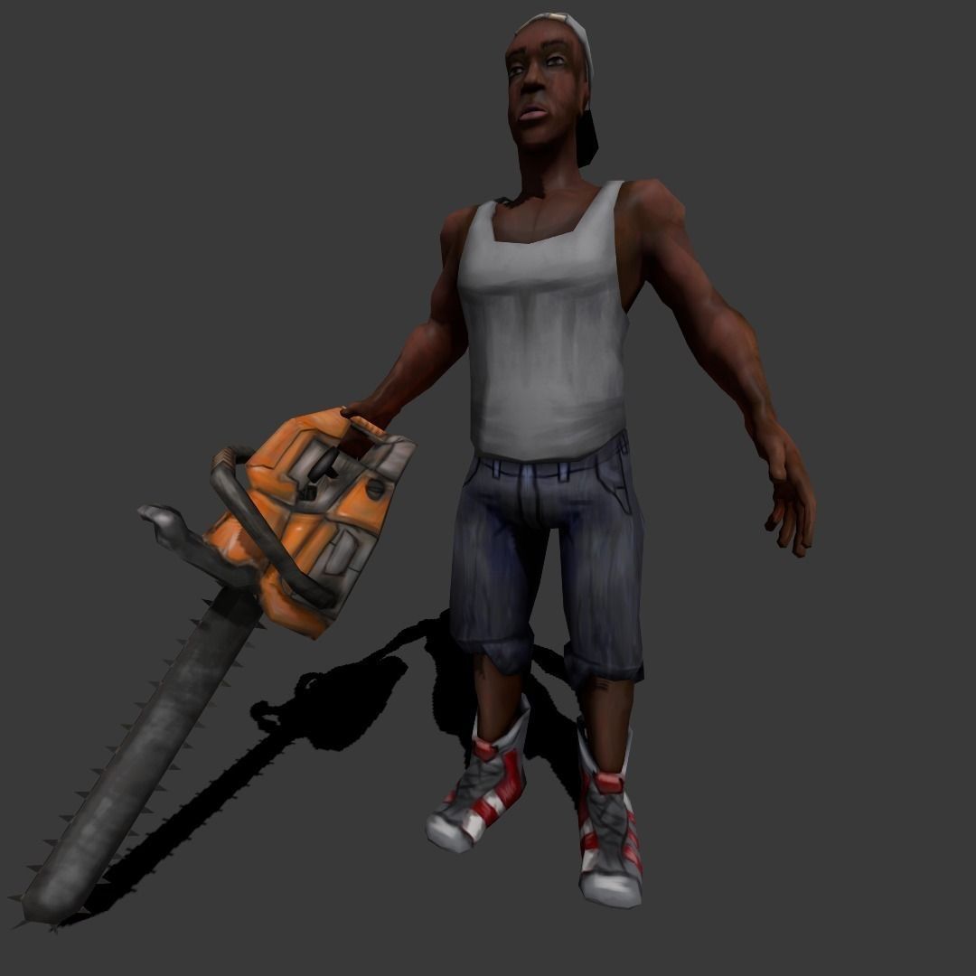 Chainsaw Guy Low-poly 3D model_16