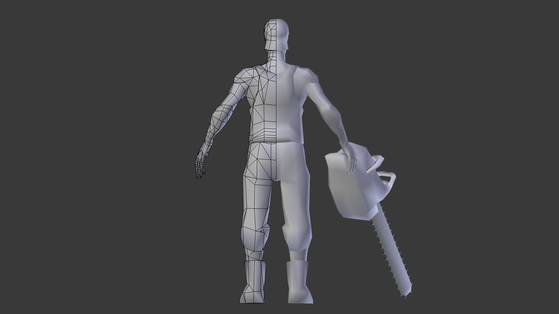 Chainsaw Guy Low-poly 3D model_18