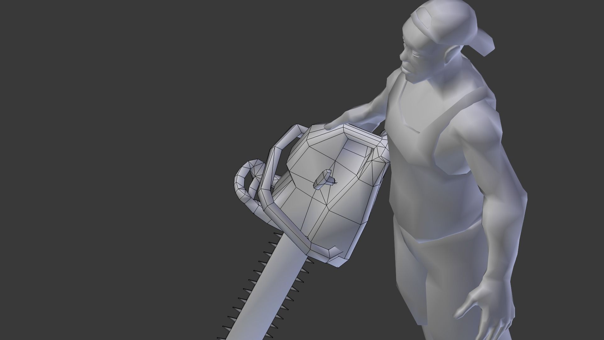 Chainsaw Guy Low-poly 3D model_17