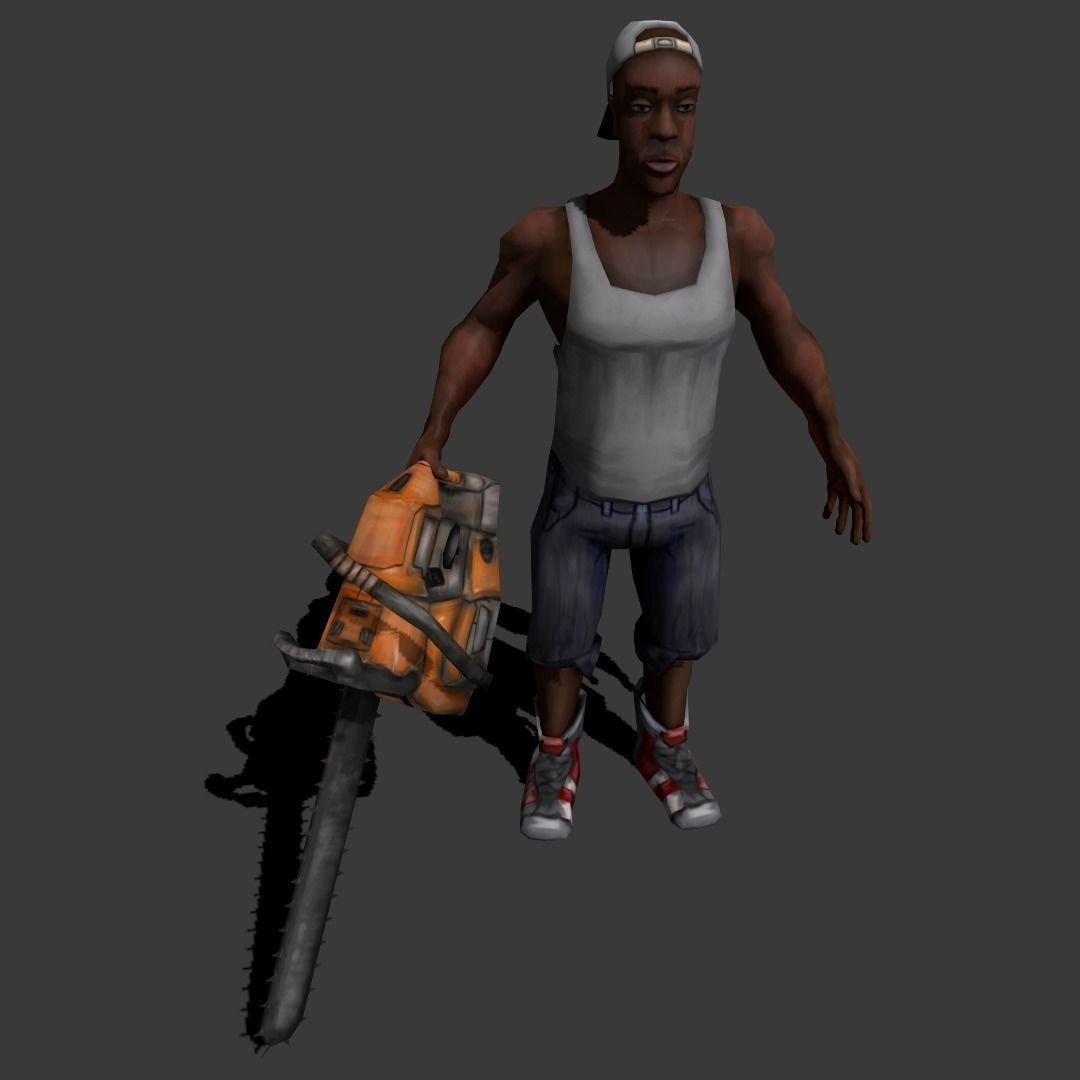 Chainsaw Guy Low-poly 3D model_14