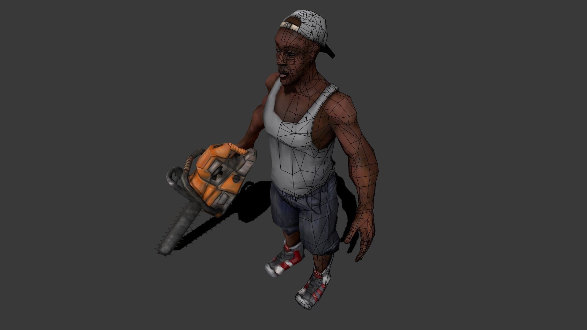 Chainsaw Guy Low-poly 3D model_13