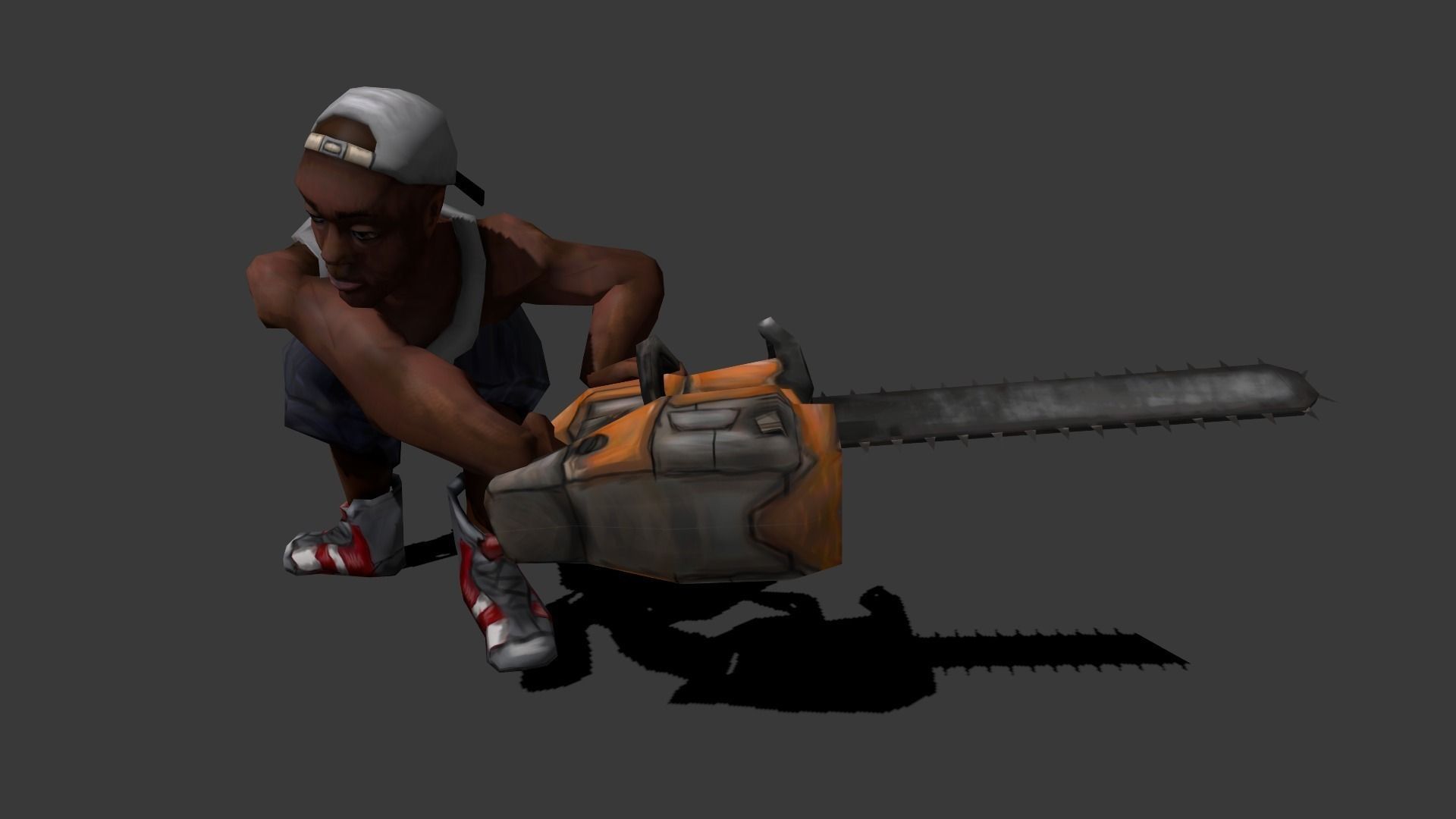 Chainsaw Guy Low-poly 3D model_2