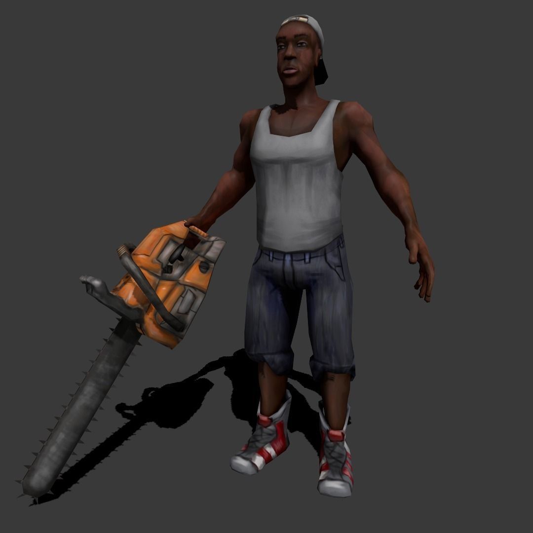 Chainsaw Guy Low-poly 3D model_0