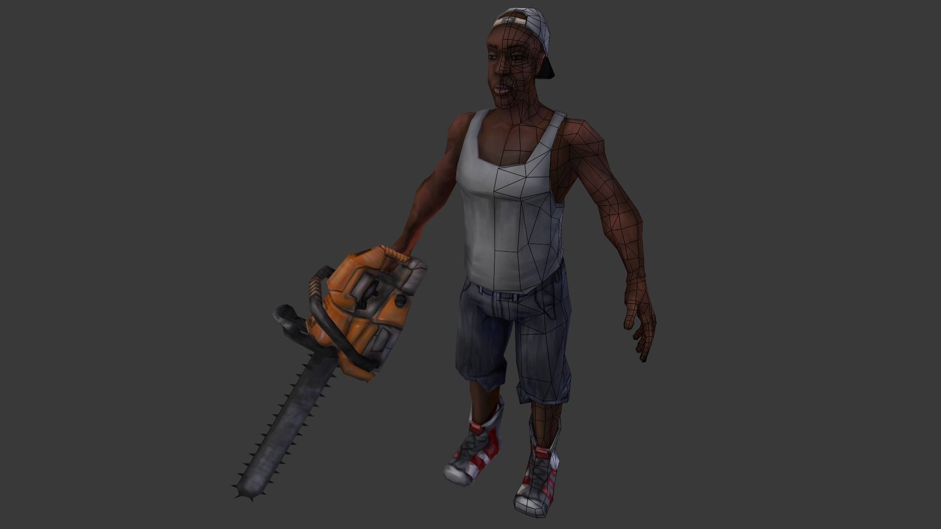 Chainsaw Guy Low-poly 3D model_3