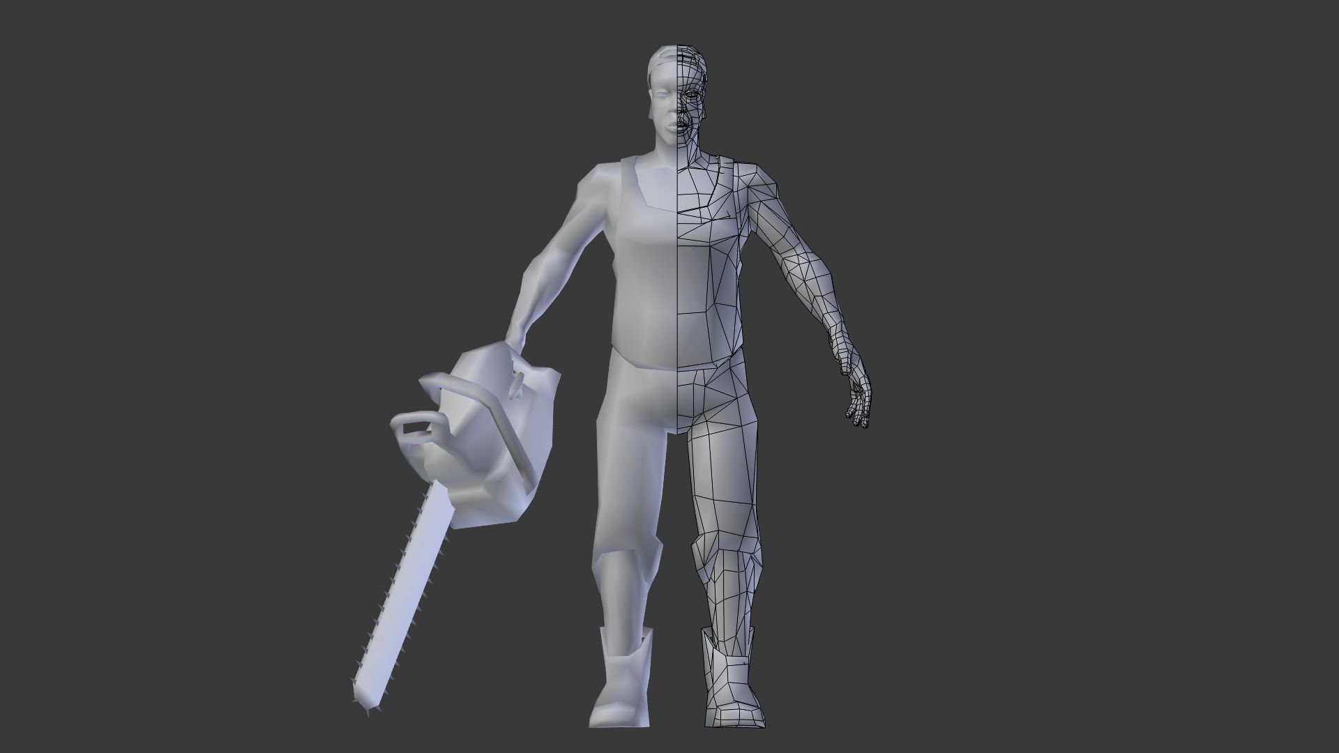 Chainsaw Guy Low-poly 3D model_20
