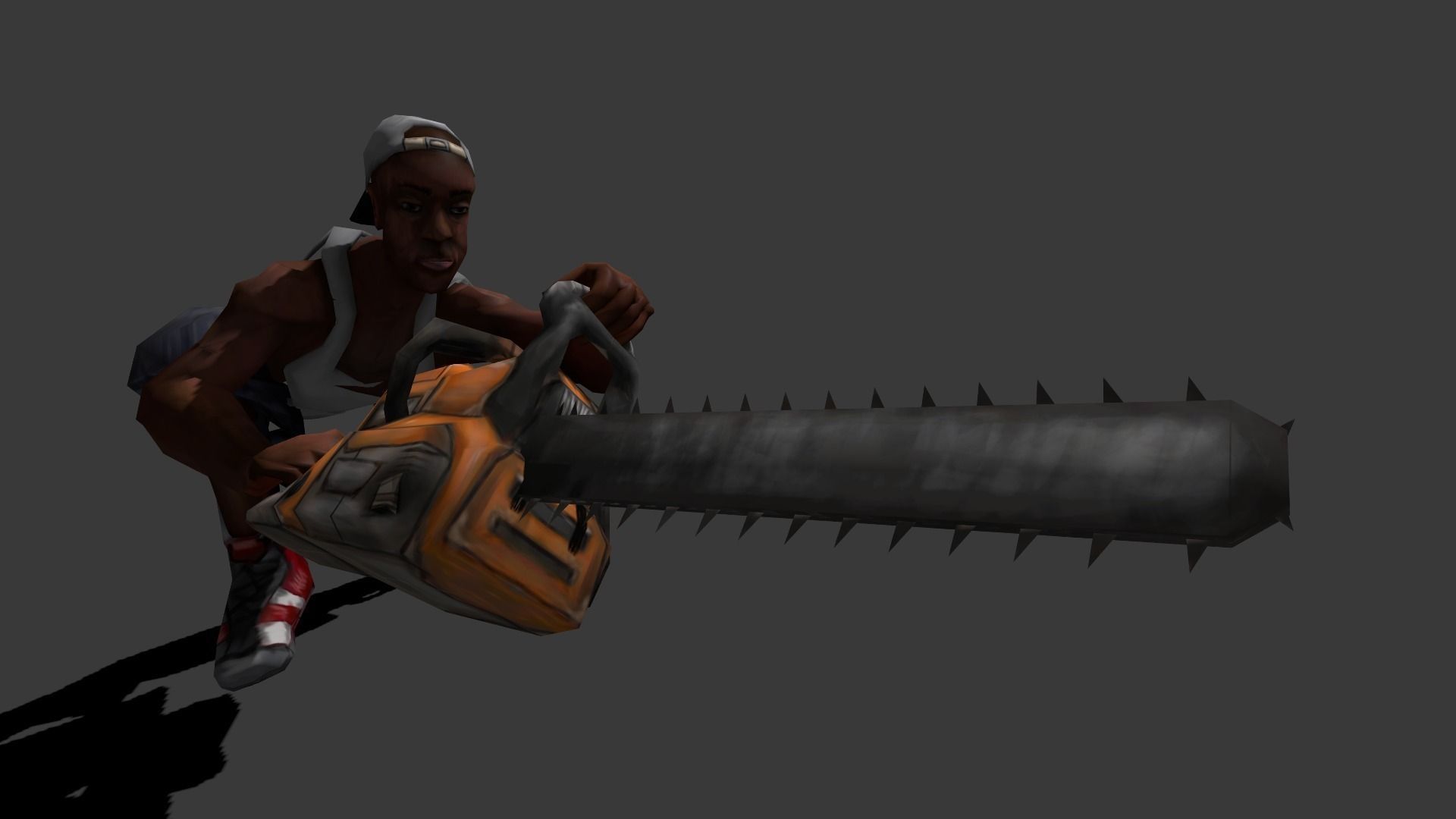 Chainsaw Guy Low-poly 3D model_5