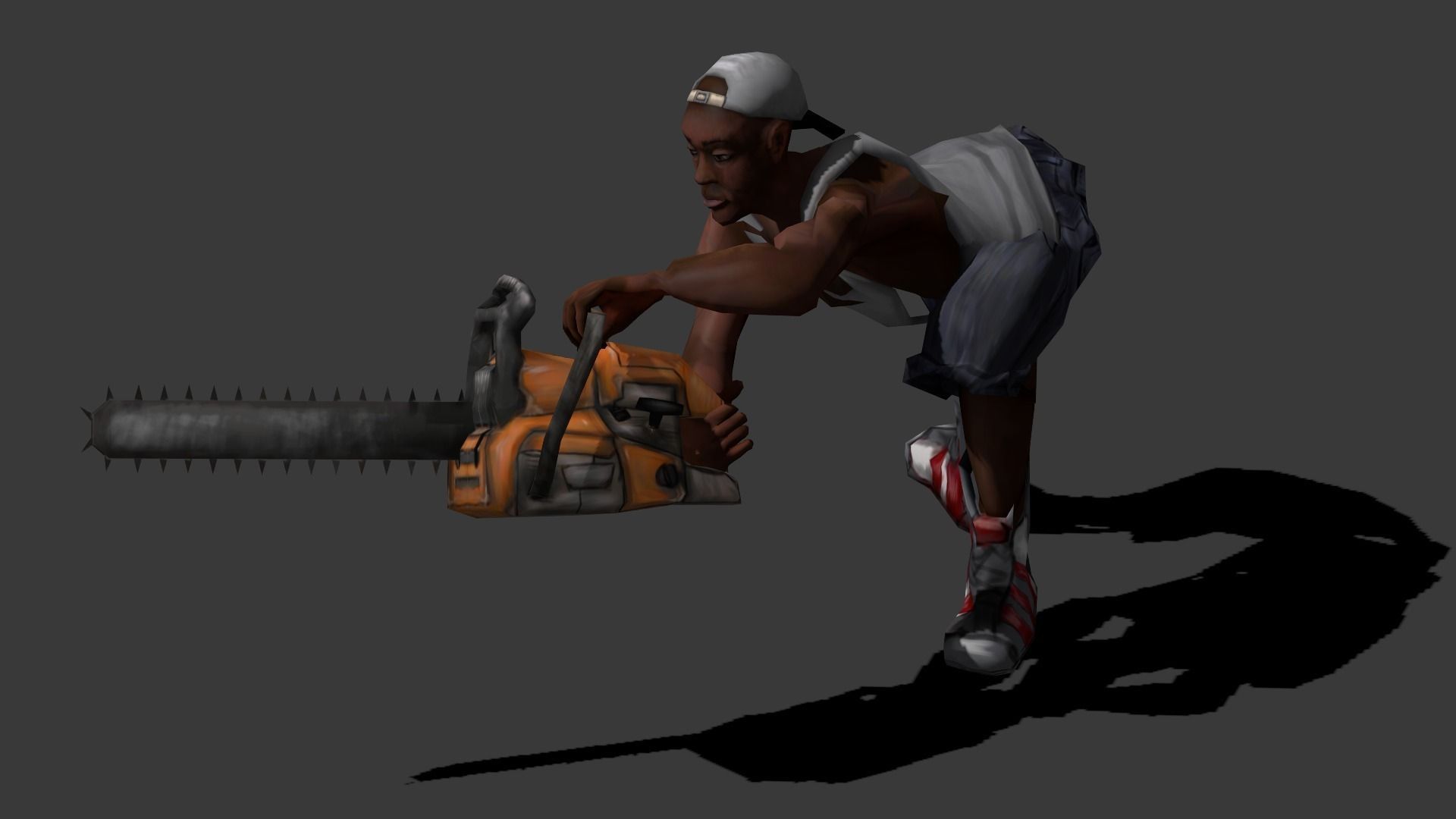 Chainsaw Guy Low-poly 3D model_12