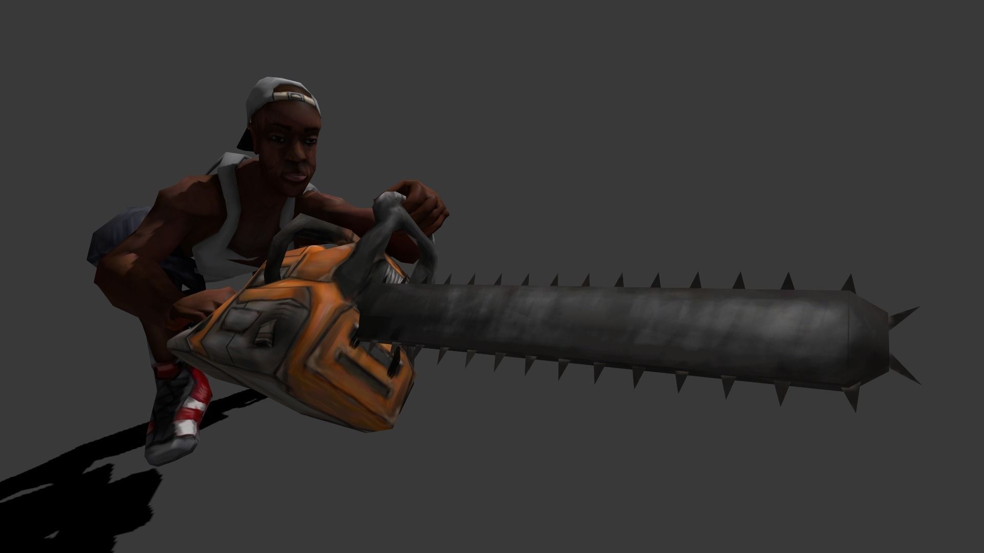 Chainsaw Guy Low-poly 3D model_7