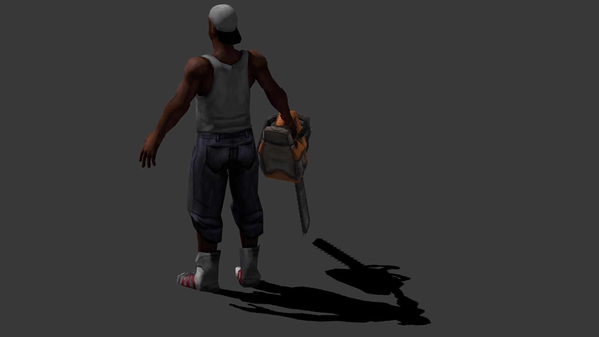 Chainsaw Guy Low-poly 3D model_10