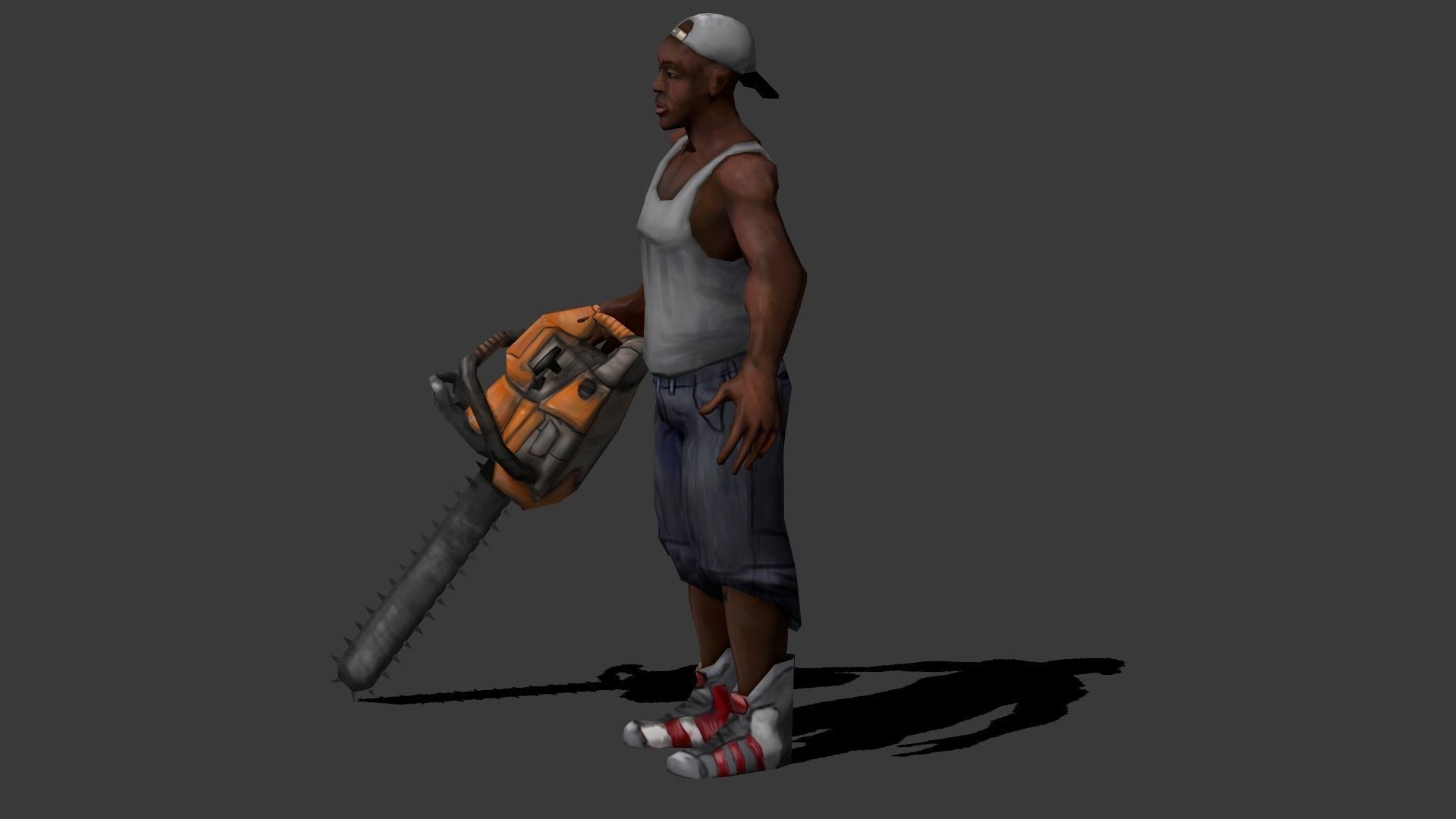 Chainsaw Guy Low-poly 3D model_9