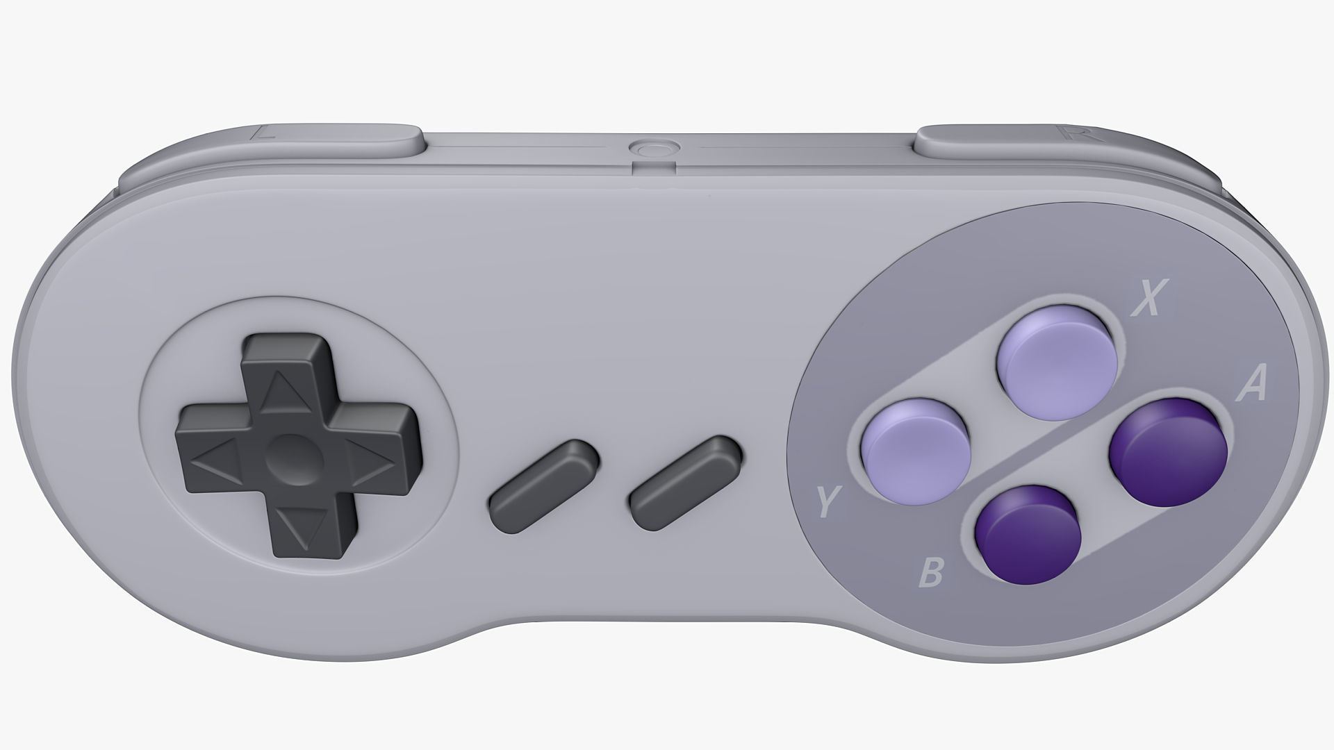 Super Nintendo Controller Without Logo 3D model_1