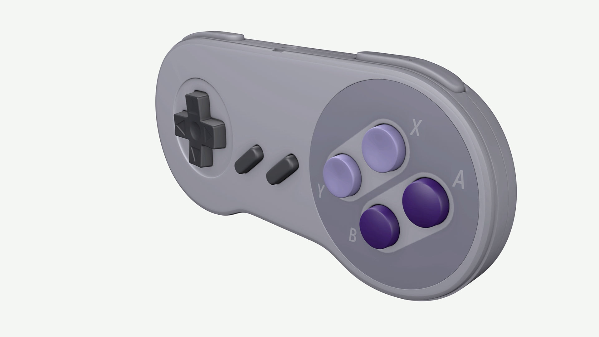 Super Nintendo Controller Without Logo 3D model_2