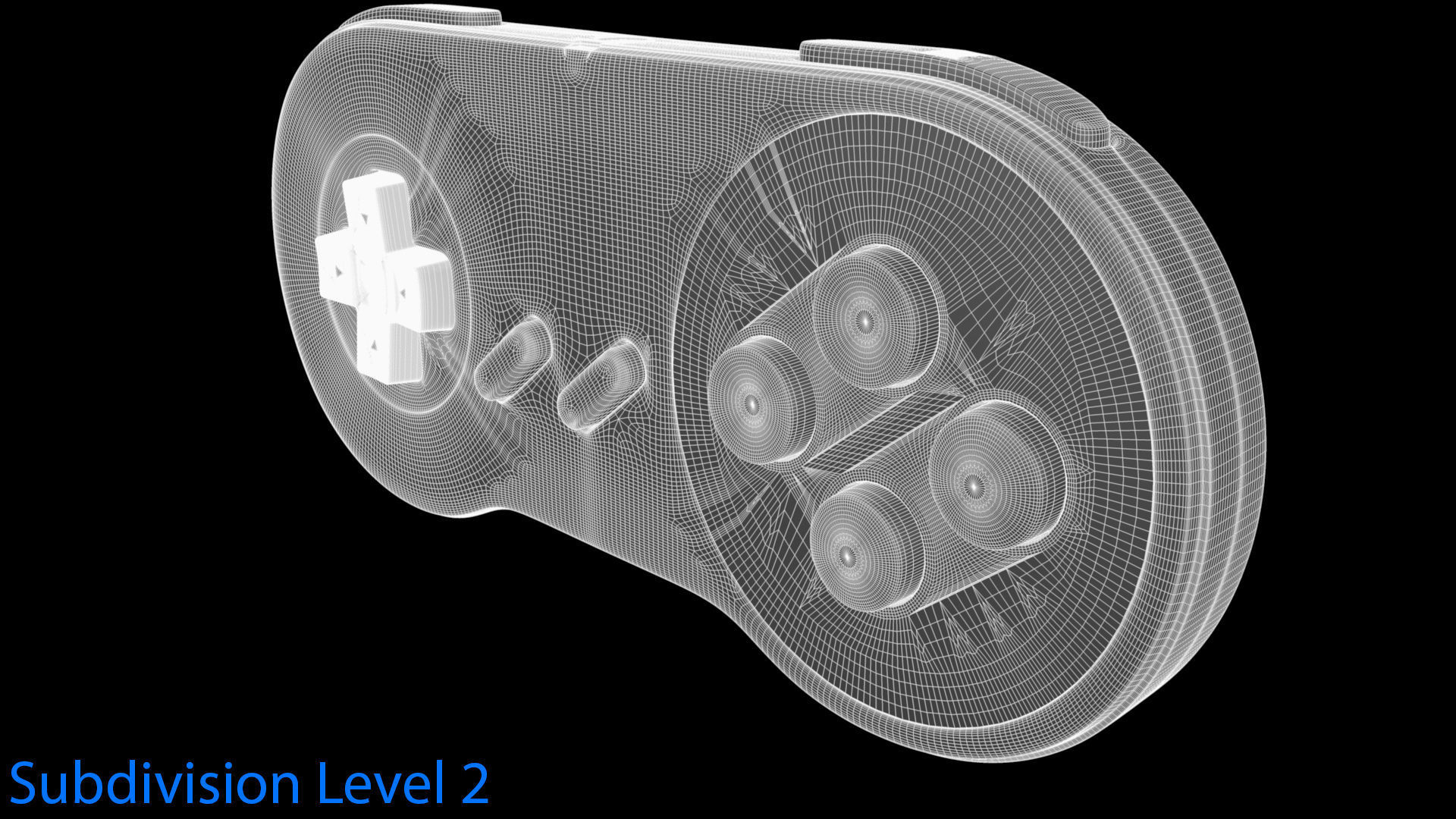 Super Nintendo Controller Without Logo 3D model_12