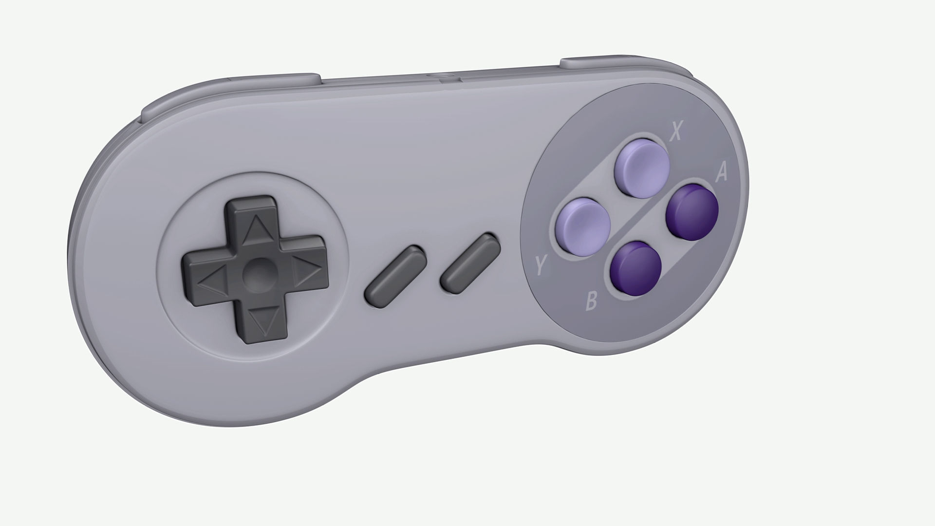 Super Nintendo Controller Without Logo 3D model_3