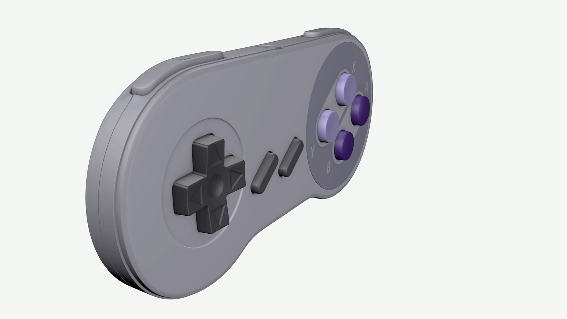 Super Nintendo Controller Without Logo 3D model_4